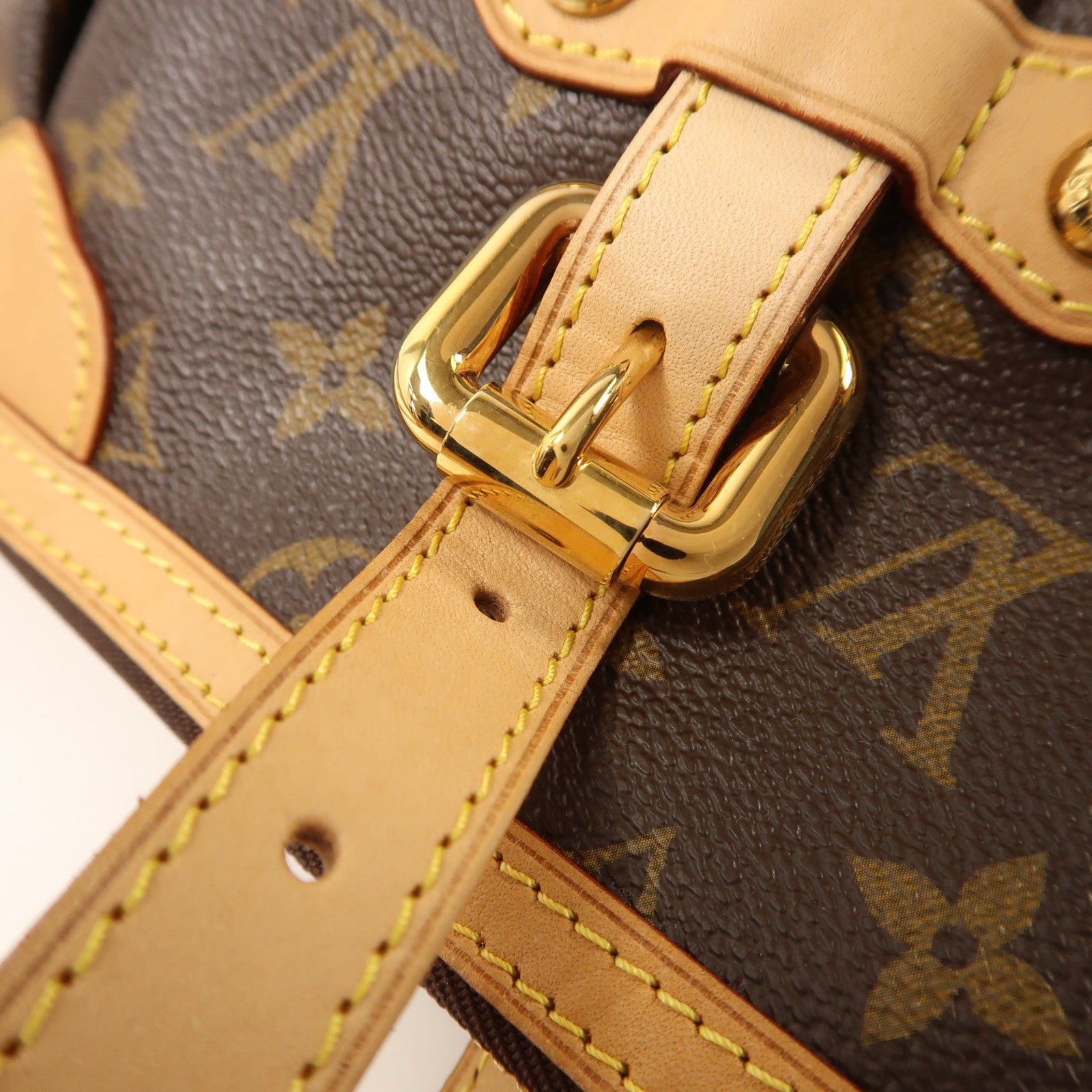 LOUIS VUITTON Monogram Palermo GM金扣手挽肩背兩用袋棕色