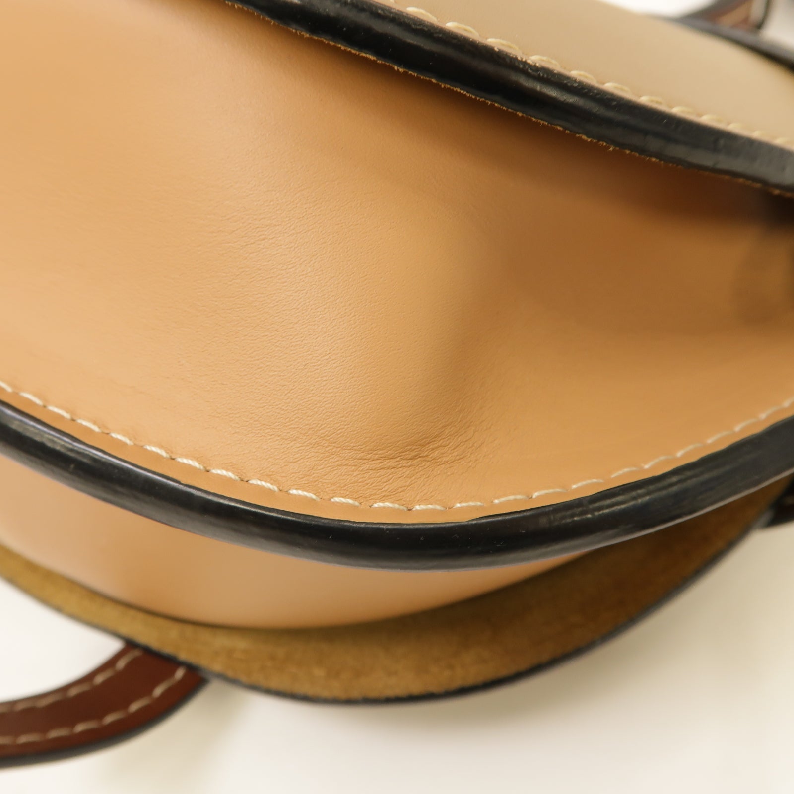 LOEWE 牛皮皮革Gate Small金扣肩背袋棕色