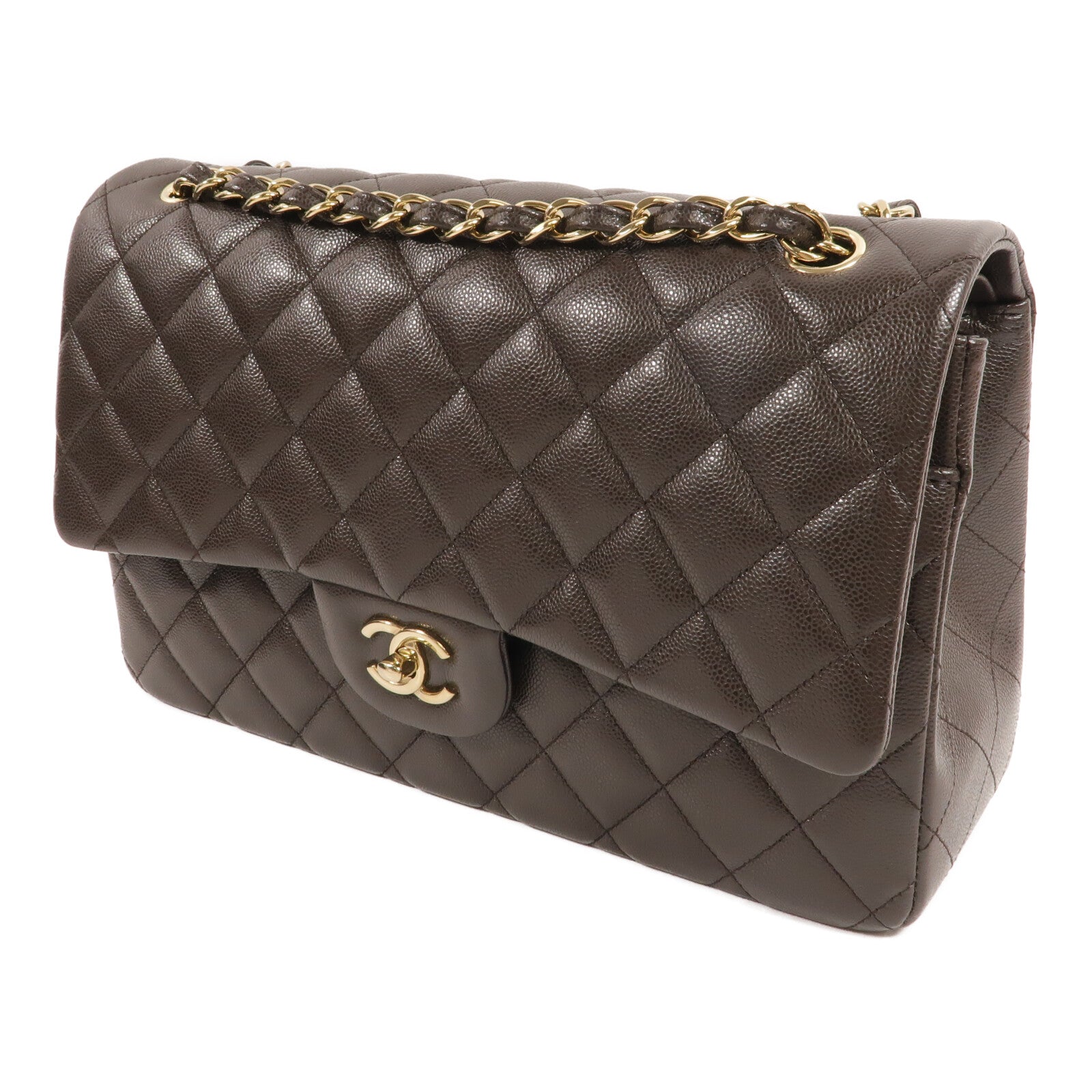 CHANEL 牛皮皮革Large Classic鏈帶肩背袋