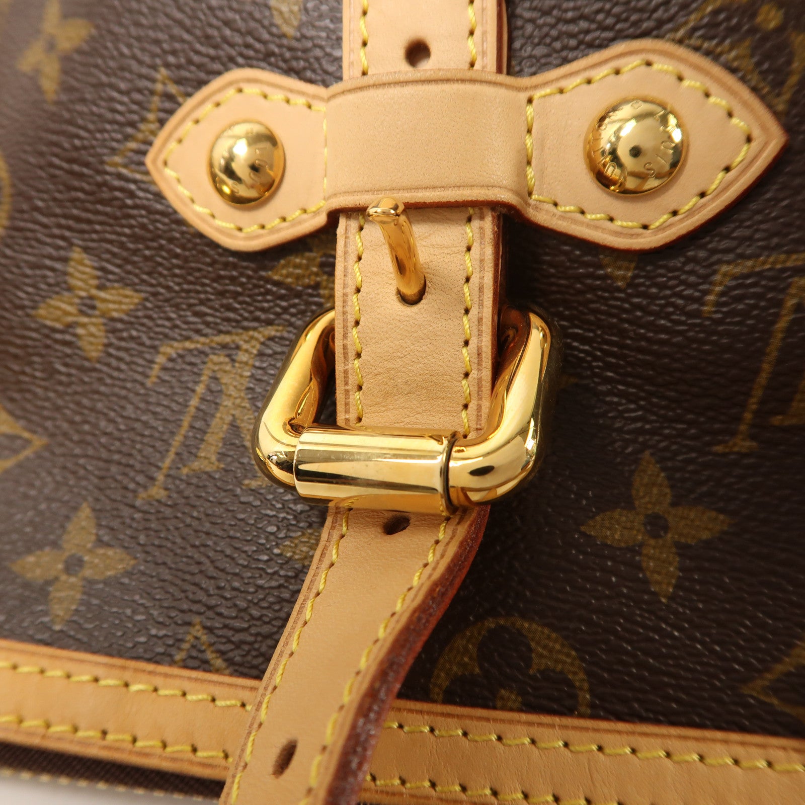 LOUIS VUITTON Monogram Palermo GM金扣手挽肩背兩用袋棕色