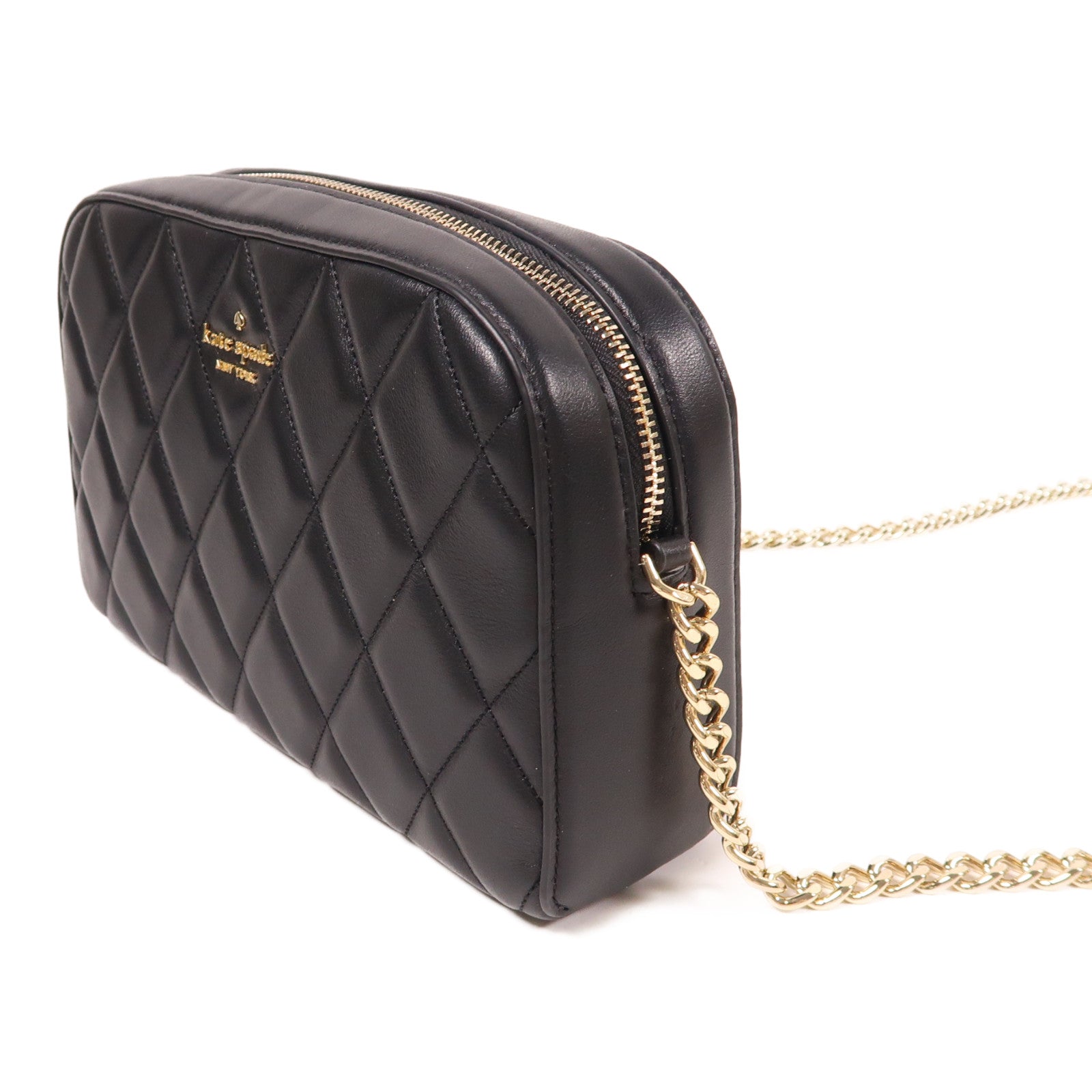 Kate Spade 牛皮皮革Chain Shoulder金扣鏈帶肩背袋