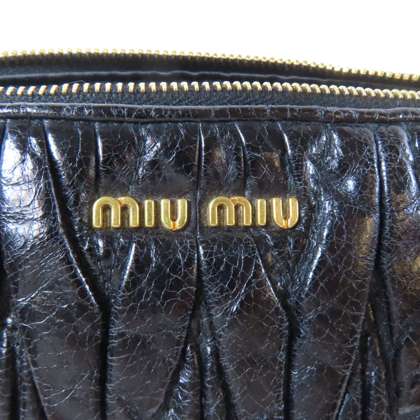 Miu Miu 皮革Hand Bag金扣手挽袋黑色