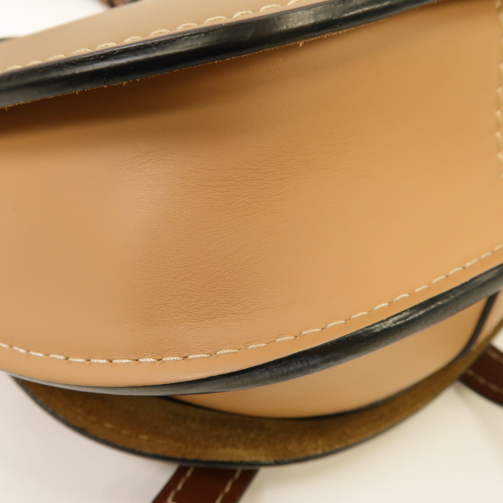 LOEWE 牛皮皮革Gate Small金扣肩背袋棕色