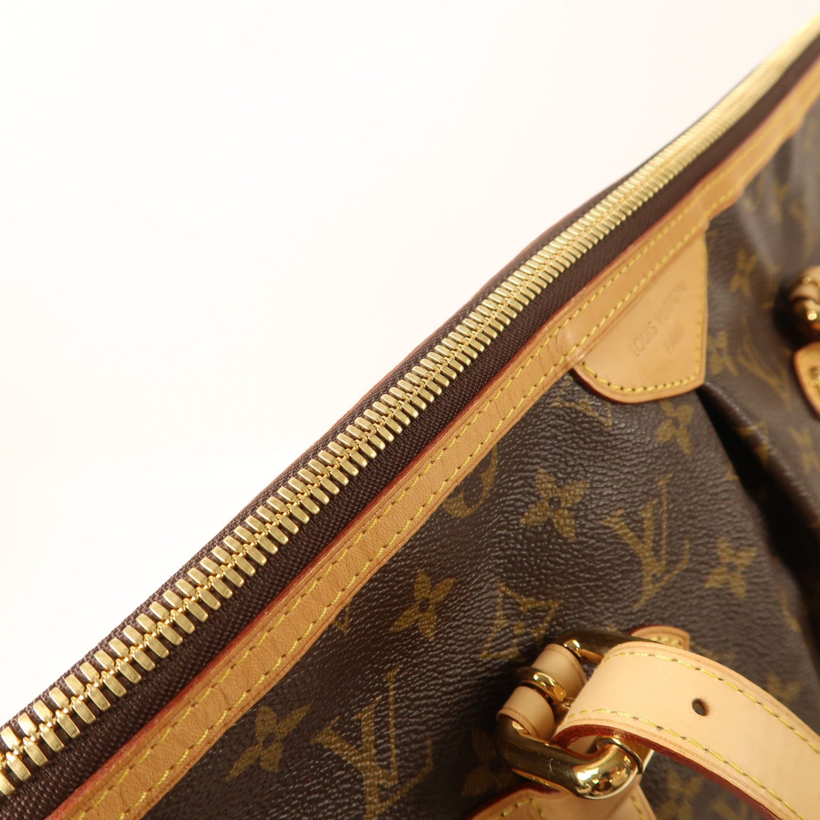 LOUIS VUITTON Monogram Palermo GM金扣手挽肩背兩用袋棕色