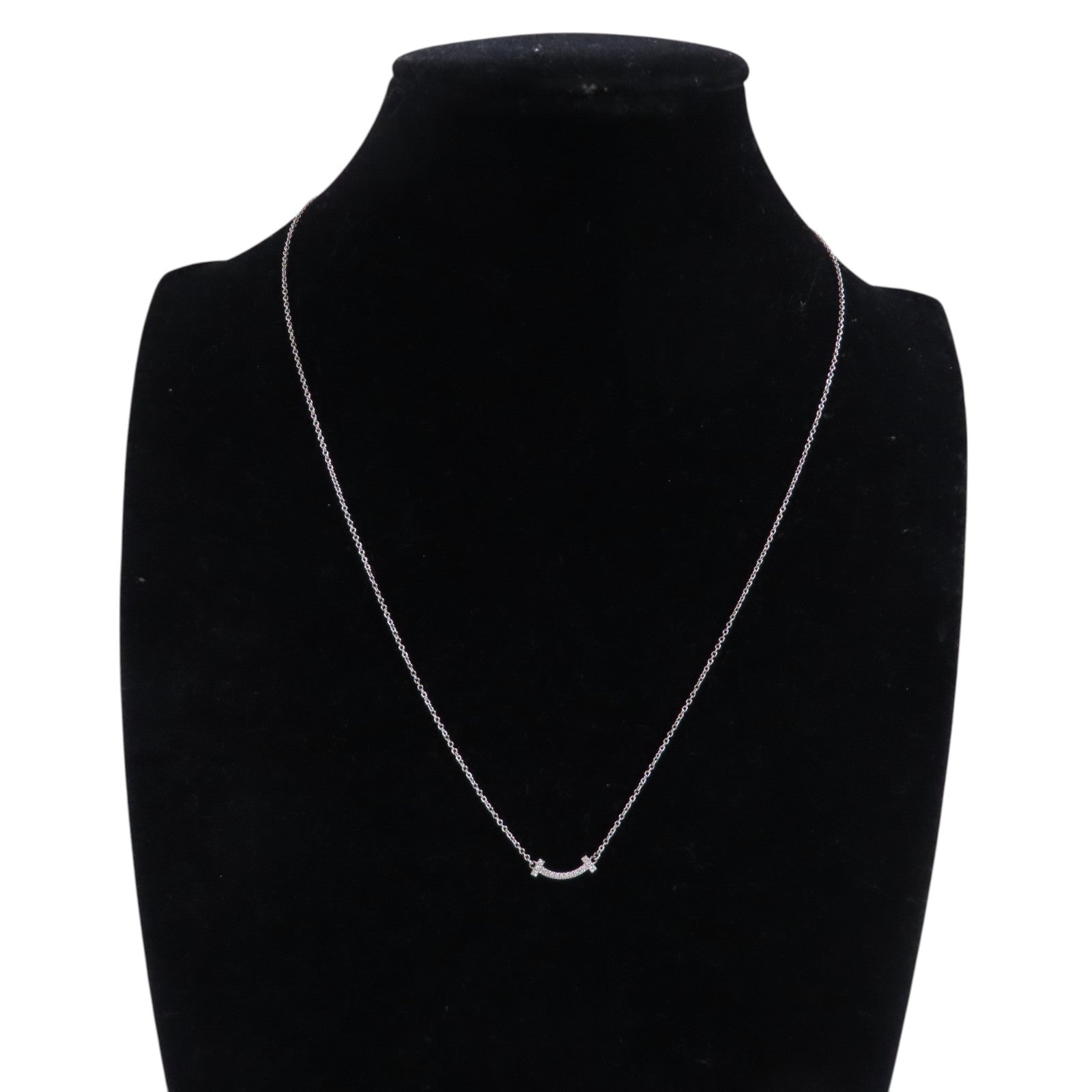 TIFFANY＆CO 18K白金/鑽石Tiffany T Diamond Necklace項鏈