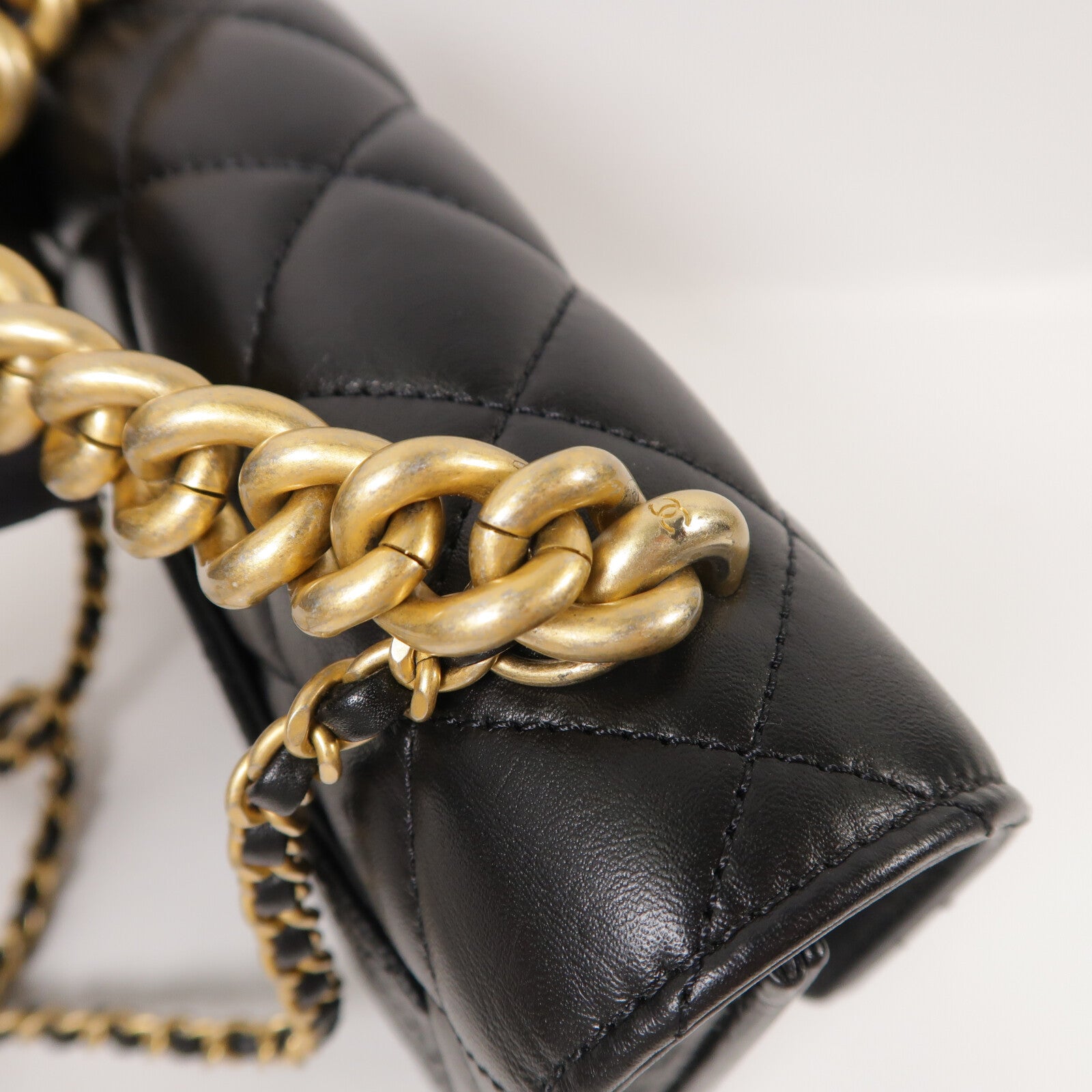CHANEL 牛皮皮革Chain Handle Flap Bag手挽肩背兩用袋