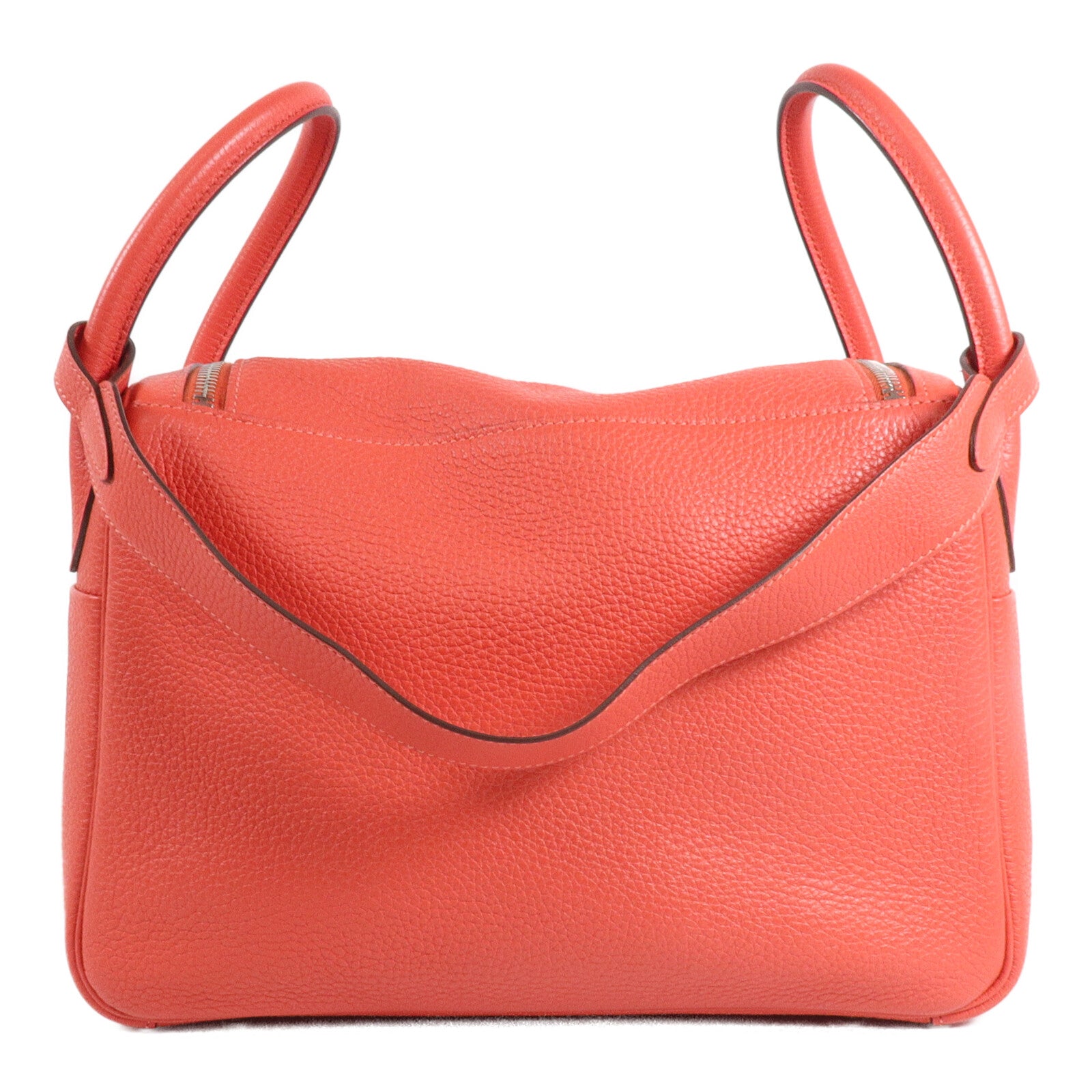 HERMES Clemence皮革Lindy 30手挽肩背兩用袋Rouge Pivoine