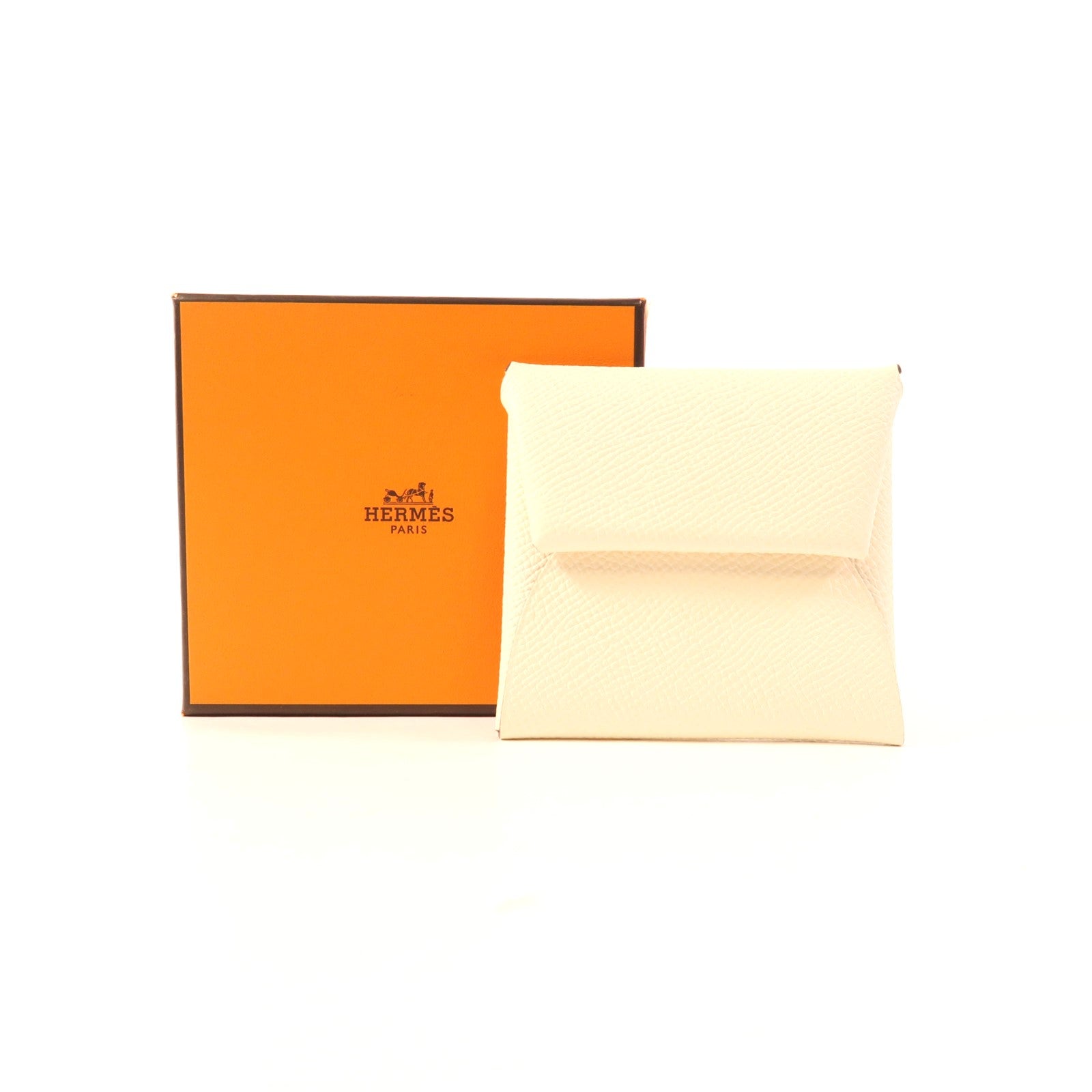 HERMES Epsom皮革Bastia銀扣零錢包Nata