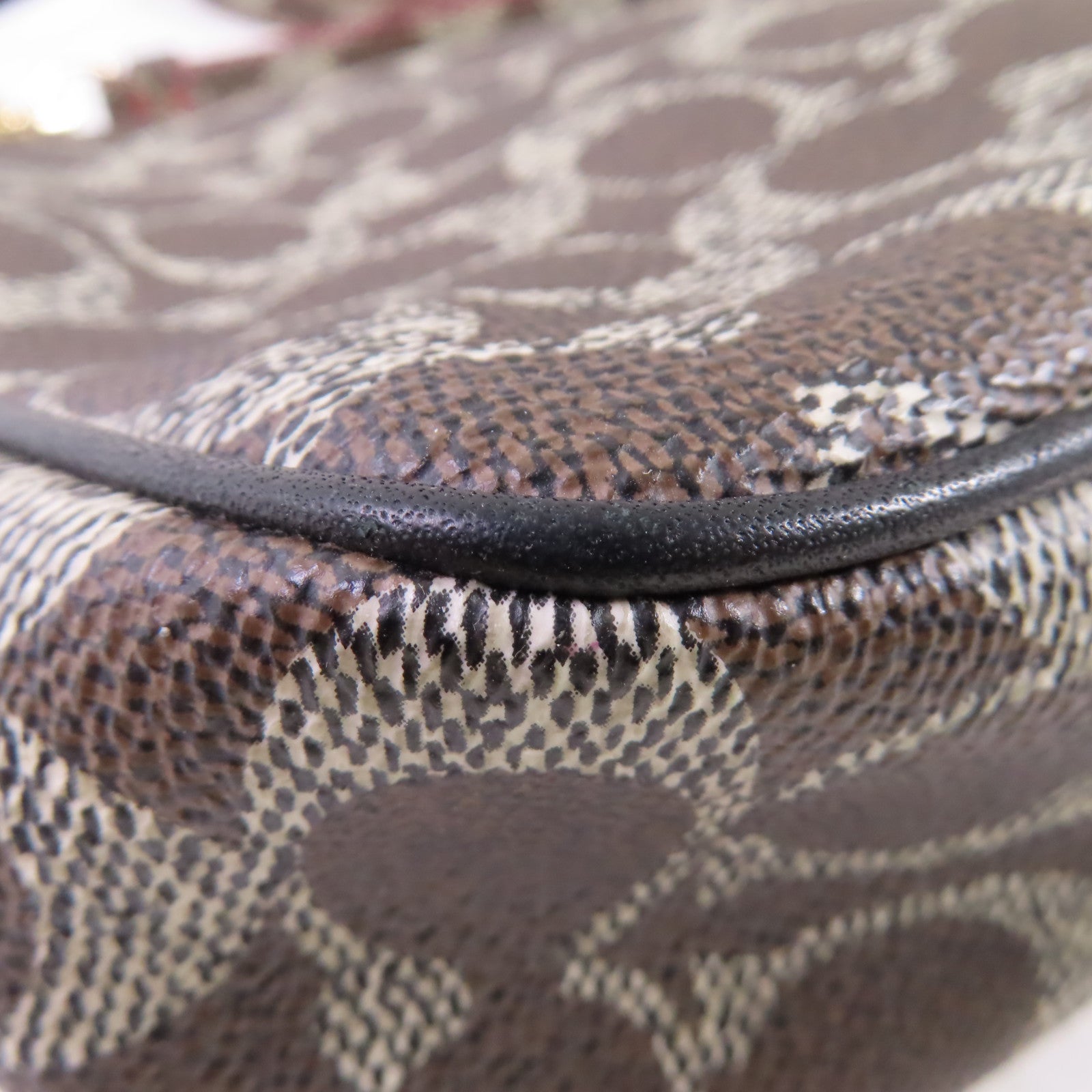 COACH 【激減優惠】塗層帆布2Way Shoulder Bag銀扣手挽肩背兩用袋啡色/酒紅色