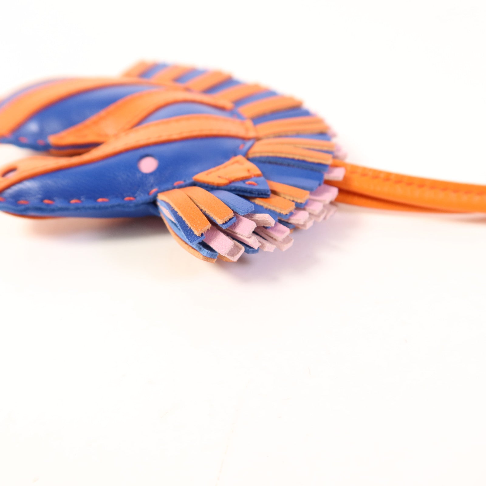 HERMES Milo皮革Geegee Savannah Charm掛飾Bleu Electrique/Mauve Sylvestre