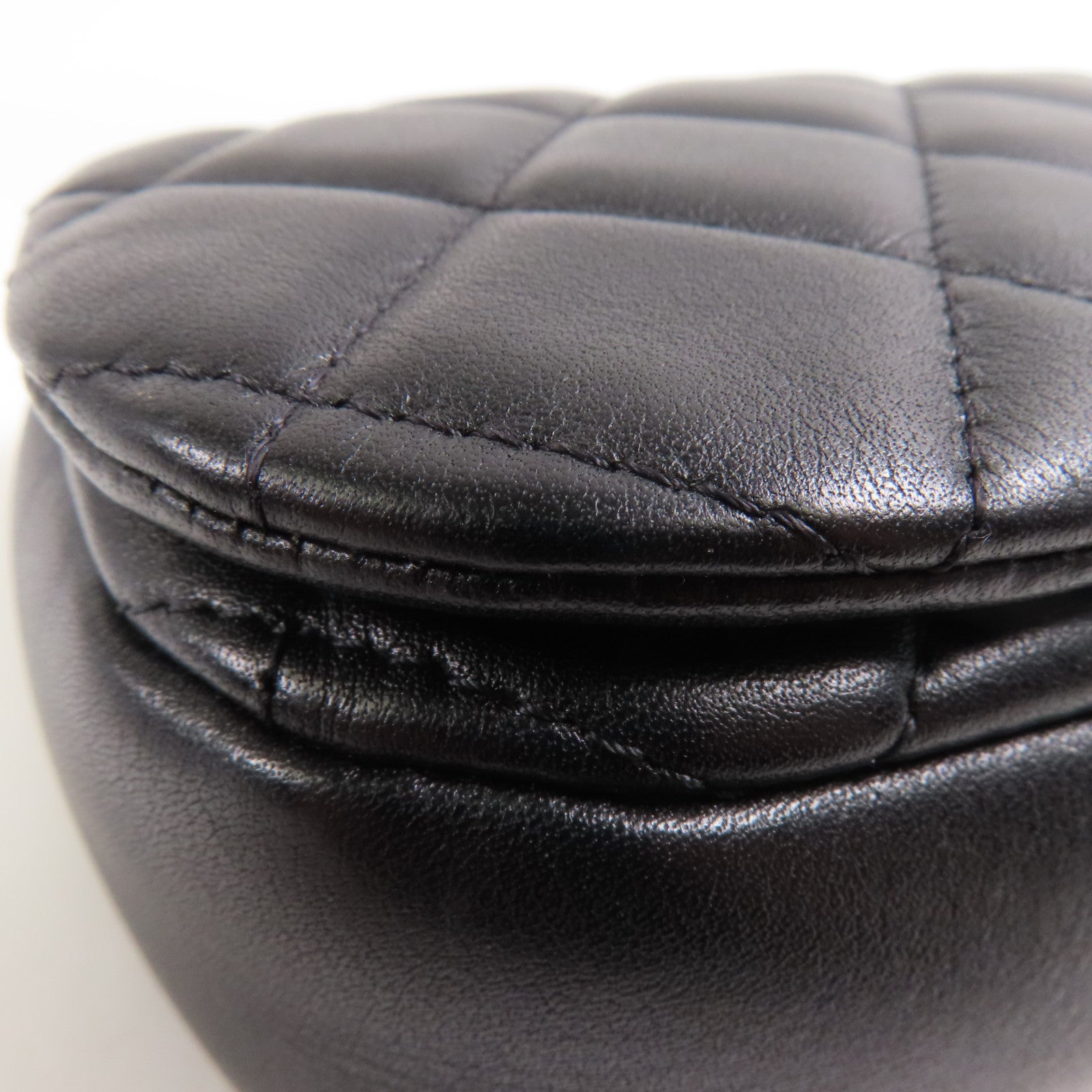 CHANE CC GHW Chain Shoulder Bag Lambskin Leather Black