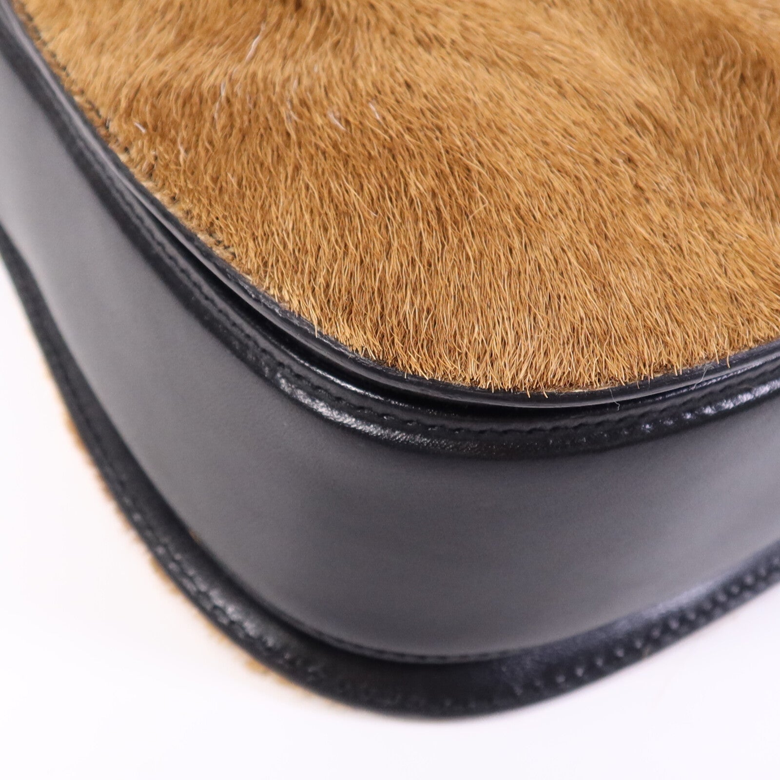 GUCCI 馬毛/牛皮皮革Vintage Bamboo手挽袋