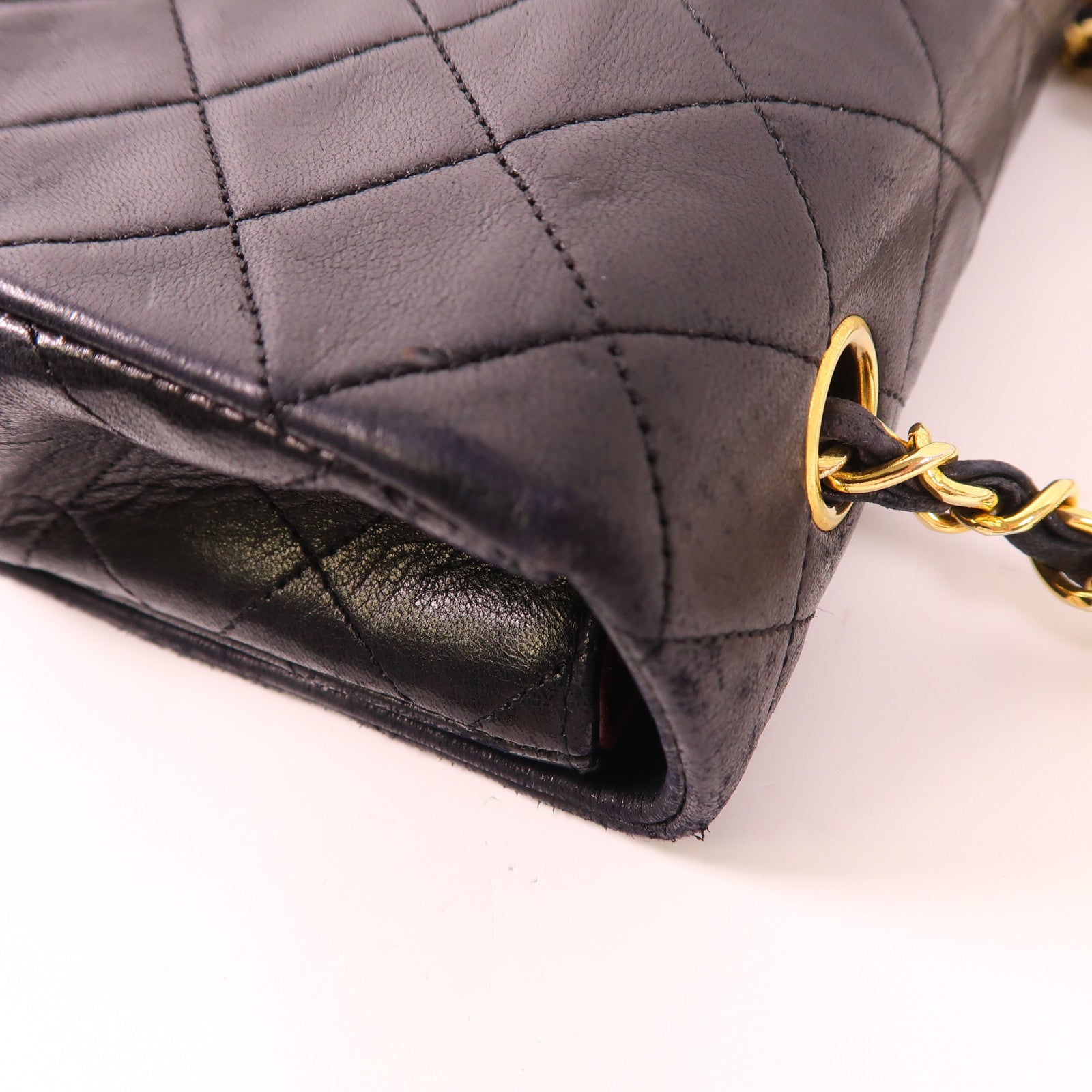 CHANEL 羊皮皮革Vintage Shoulder Bag金扣鏈帶肩背袋