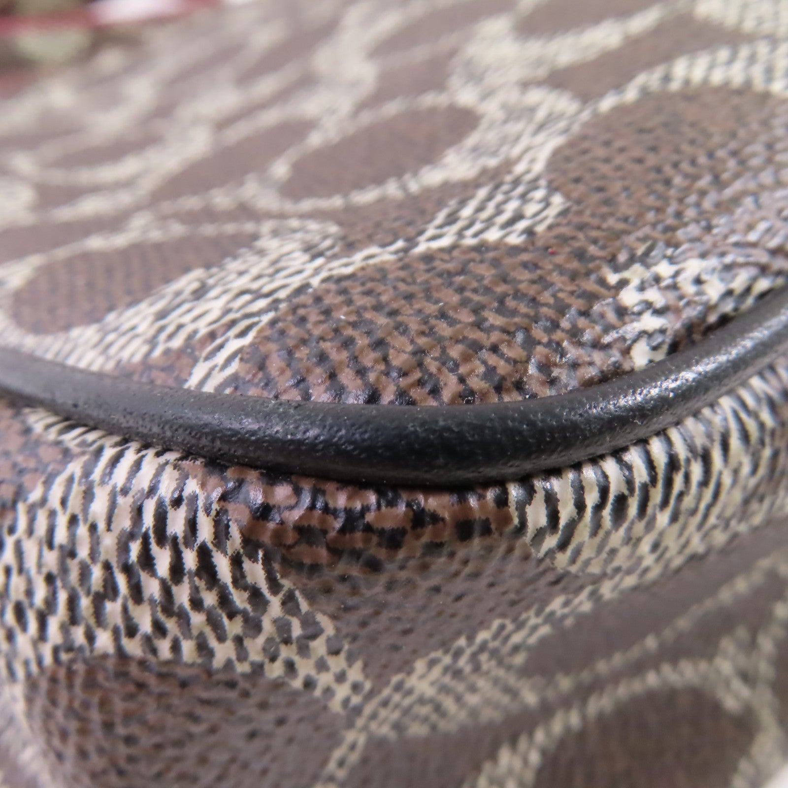 COACH 【激減優惠】塗層帆布2Way Shoulder Bag銀扣手挽肩背兩用袋啡色/酒紅色