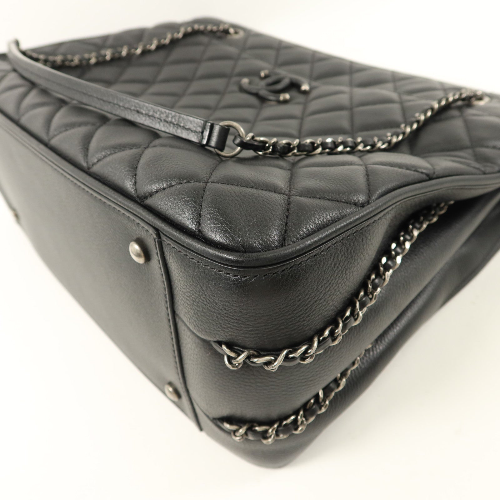 CHANEL 牛皮皮革Quilted Frame In Chain Tote手挽袋