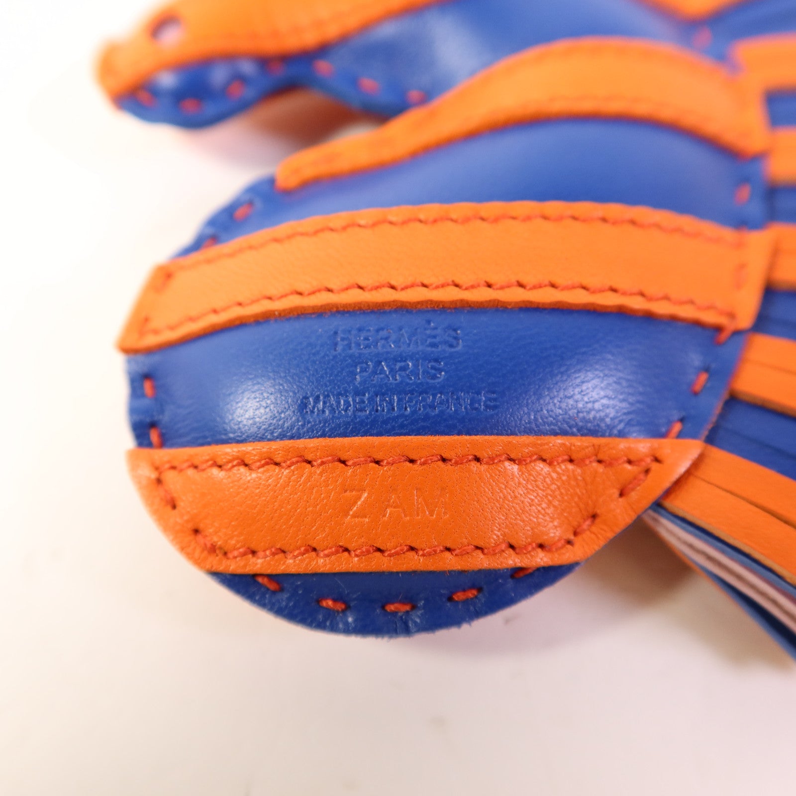 HERMES Milo皮革Geegee Savannah Charm掛飾Bleu Electrique/Mauve Sylvestre