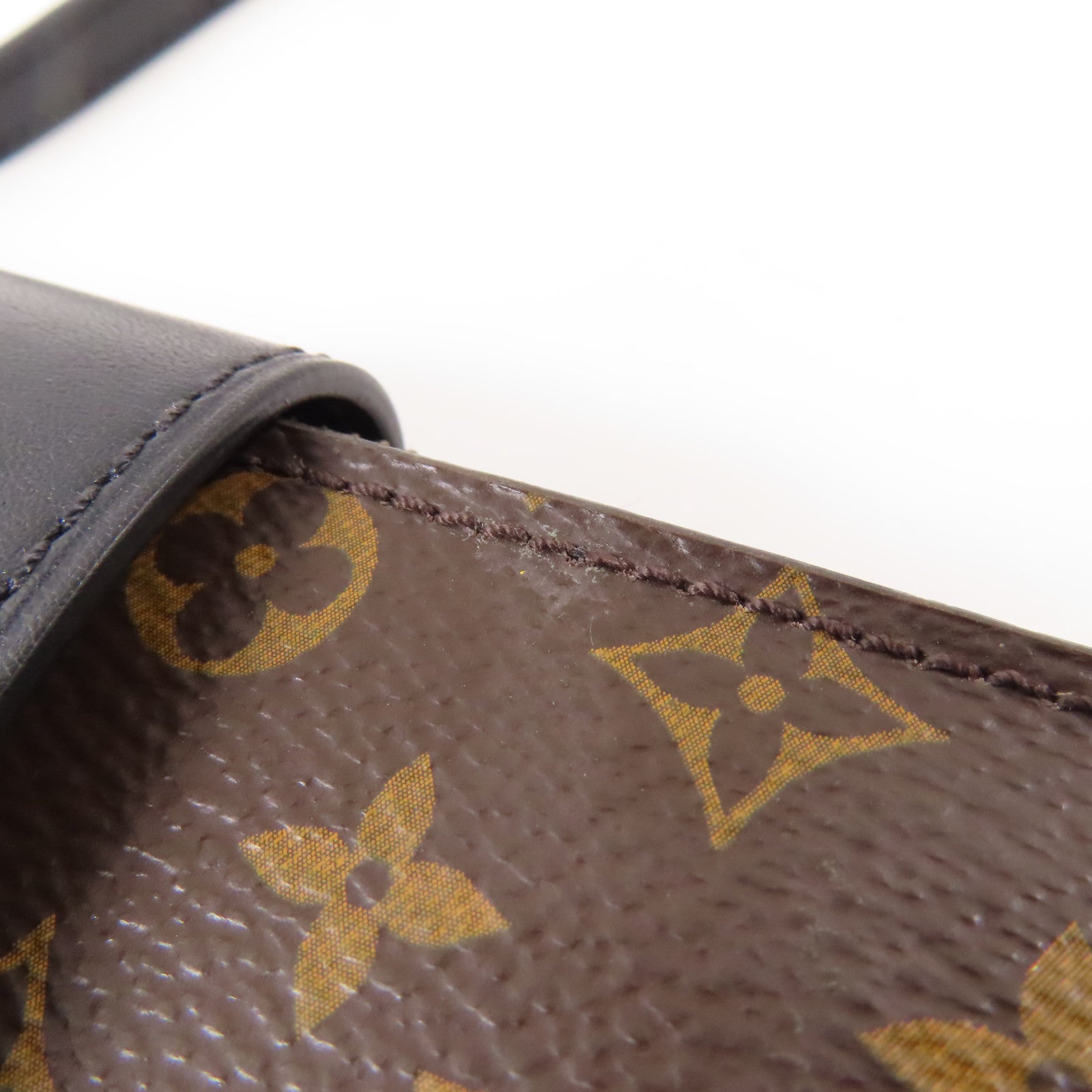 LOUIS VUITTON Monogram Reverse Trunk Clutch金扣肩背袋棕色