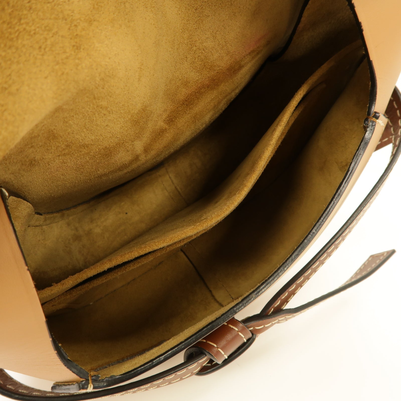 LOEWE 牛皮皮革Gate Small金扣肩背袋棕色