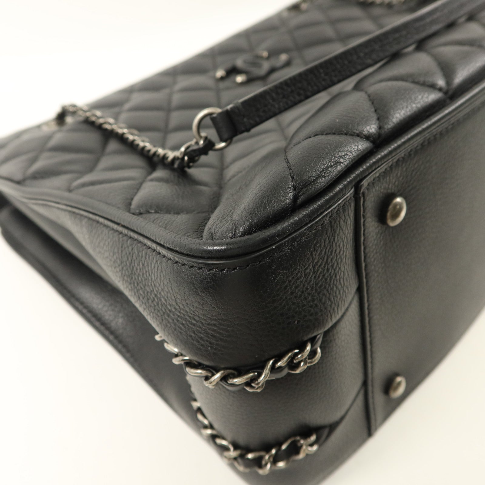 CHANEL 牛皮皮革Quilted Frame In Chain Tote手挽袋