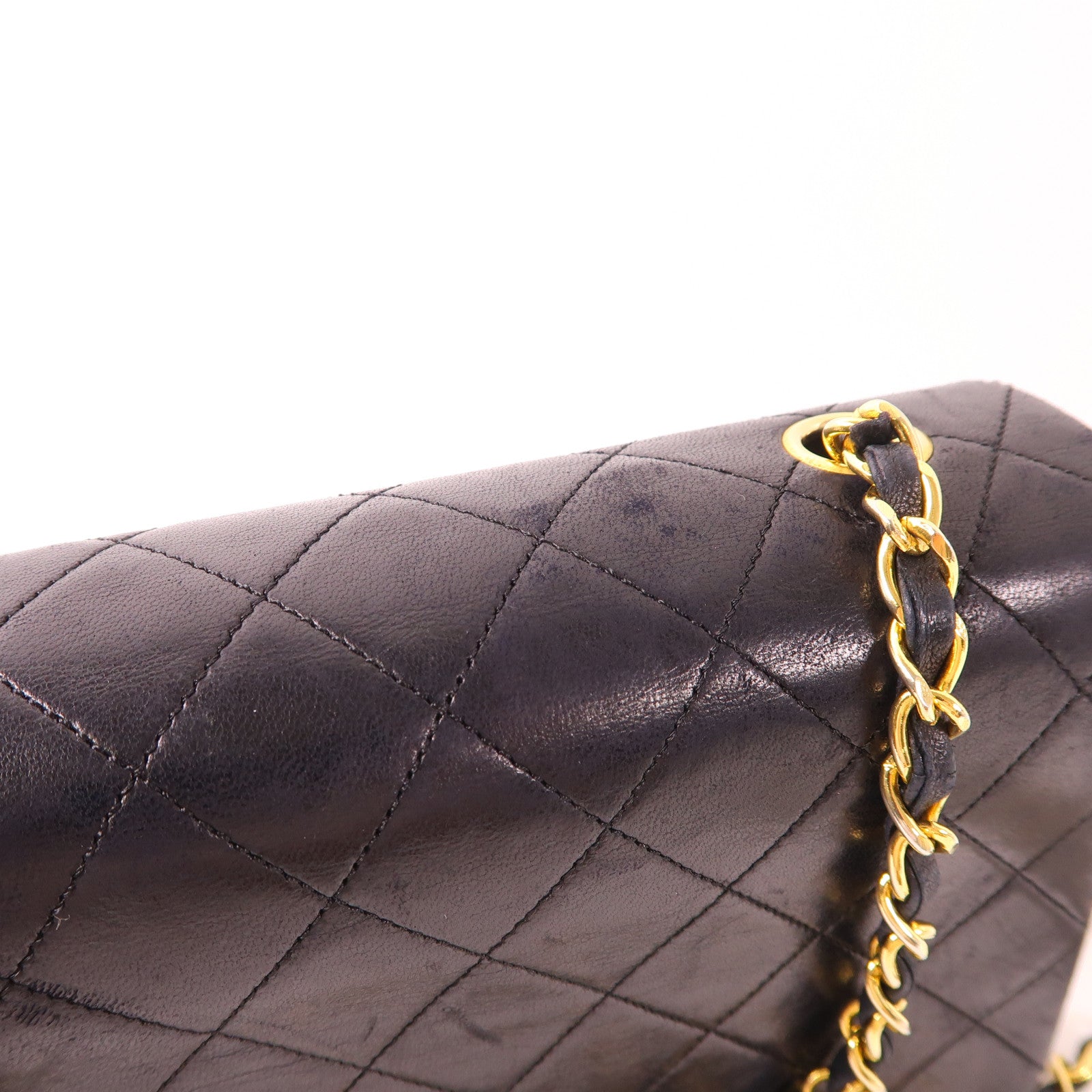 CHANEL 羊皮皮革Vintage Shoulder Bag金扣鏈帶肩背袋