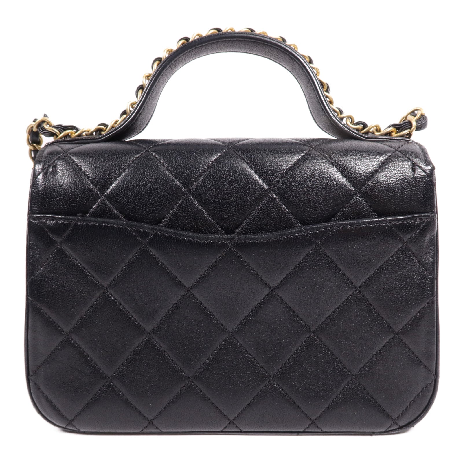 CHANEL 牛皮皮革Chain Shoulder Bag金扣鏈帶手挽肩背兩用袋