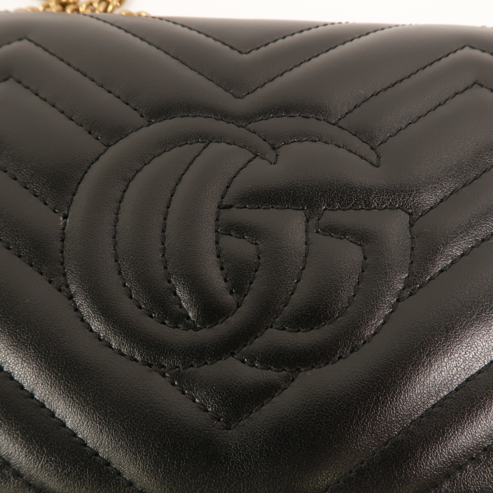 GUCCI 牛皮皮革GG Marmont鏈帶肩背袋