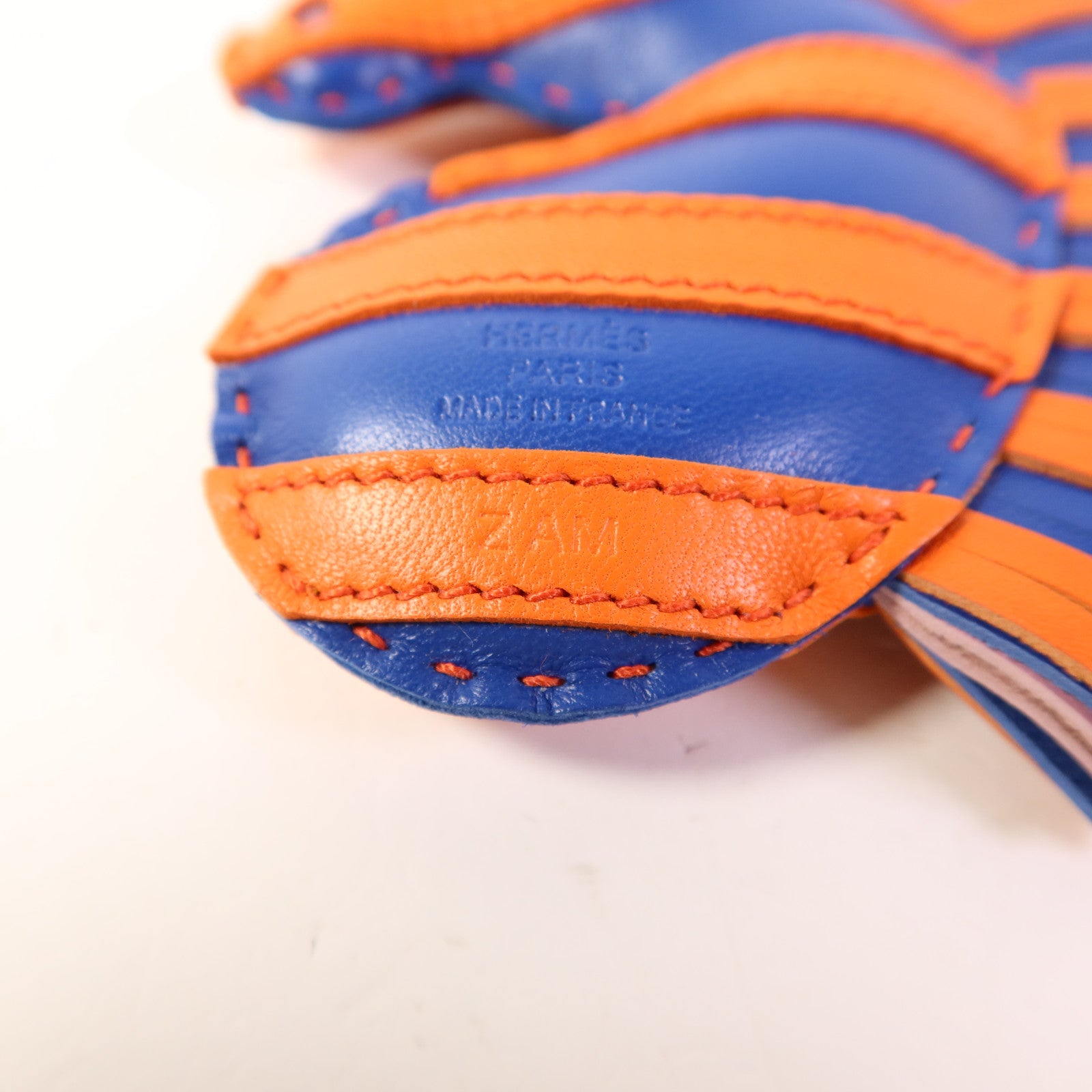 HERMES Milo皮革Geegee Savannah Charm掛飾Bleu Electrique/Mauve Sylvestre