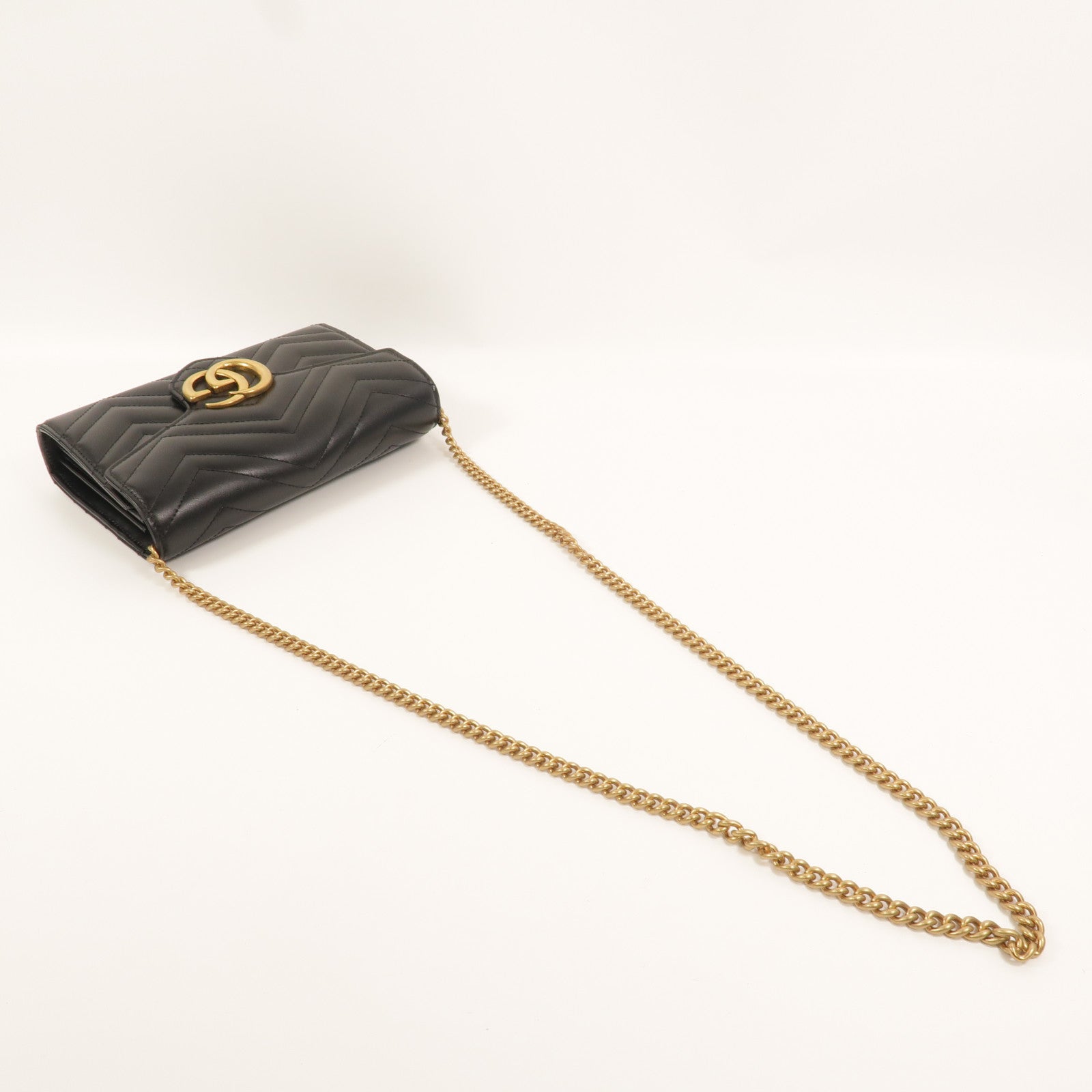 GUCCI 牛皮皮革GG Marmont鏈帶肩背袋