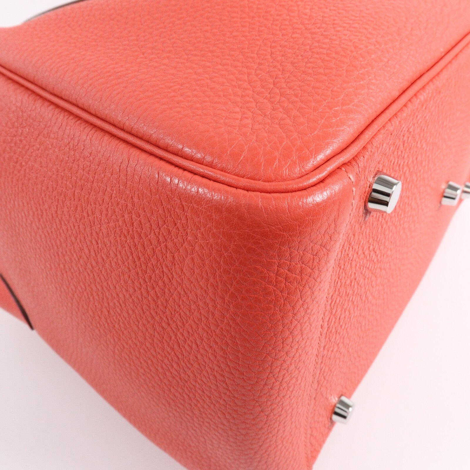 HERMES Clemence皮革Lindy 30手挽肩背兩用袋Rouge Pivoine