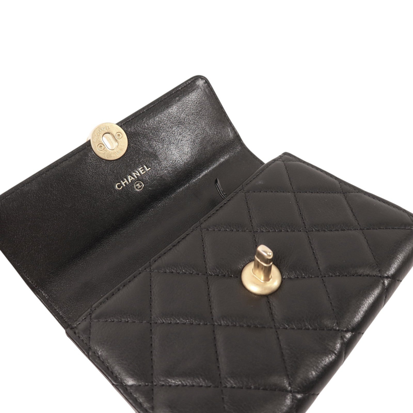 CHANEL 羊皮皮革Wallet金扣長錢包