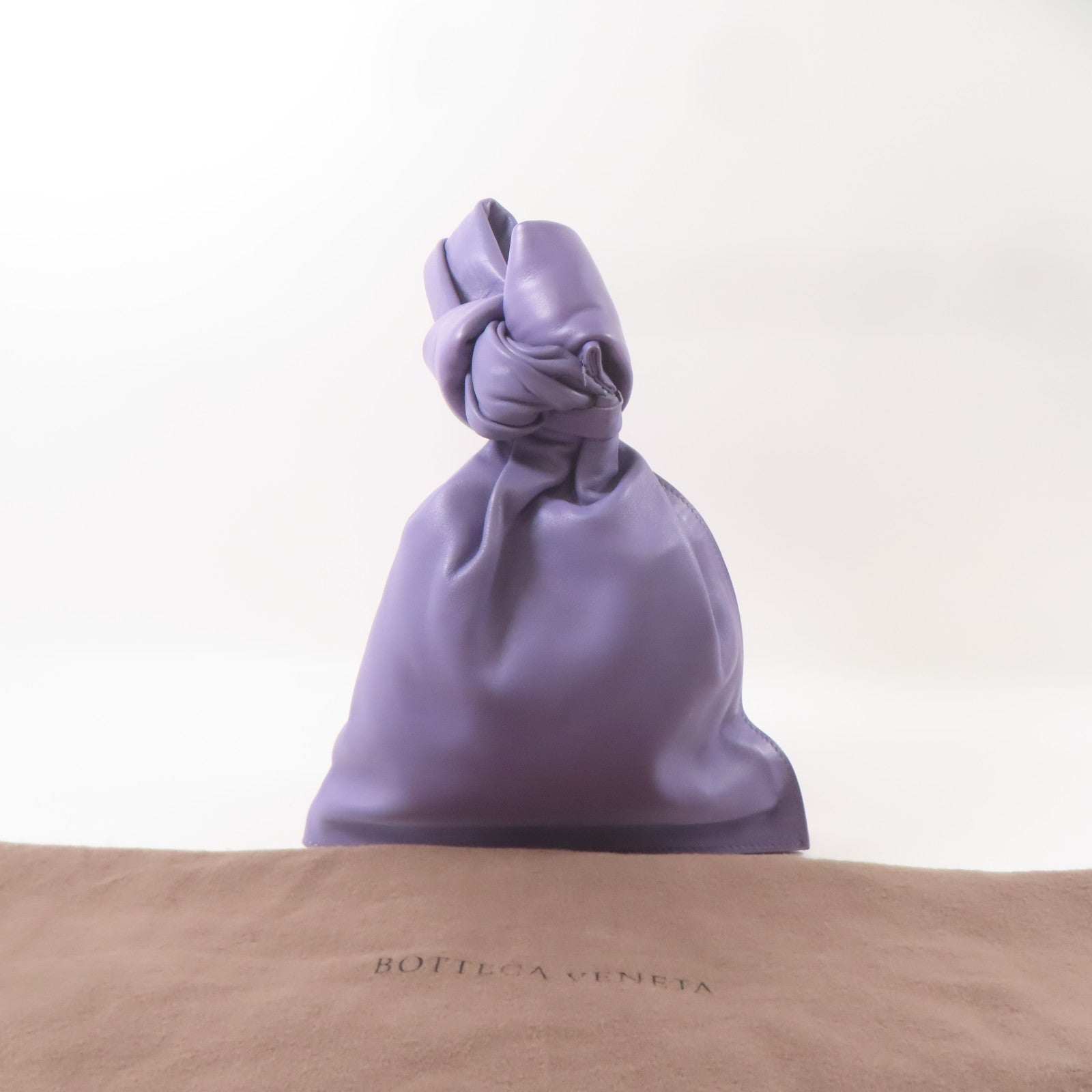 BOTTEGA VENETA 牛皮皮革Twist Mini銀扣手挽袋紫色