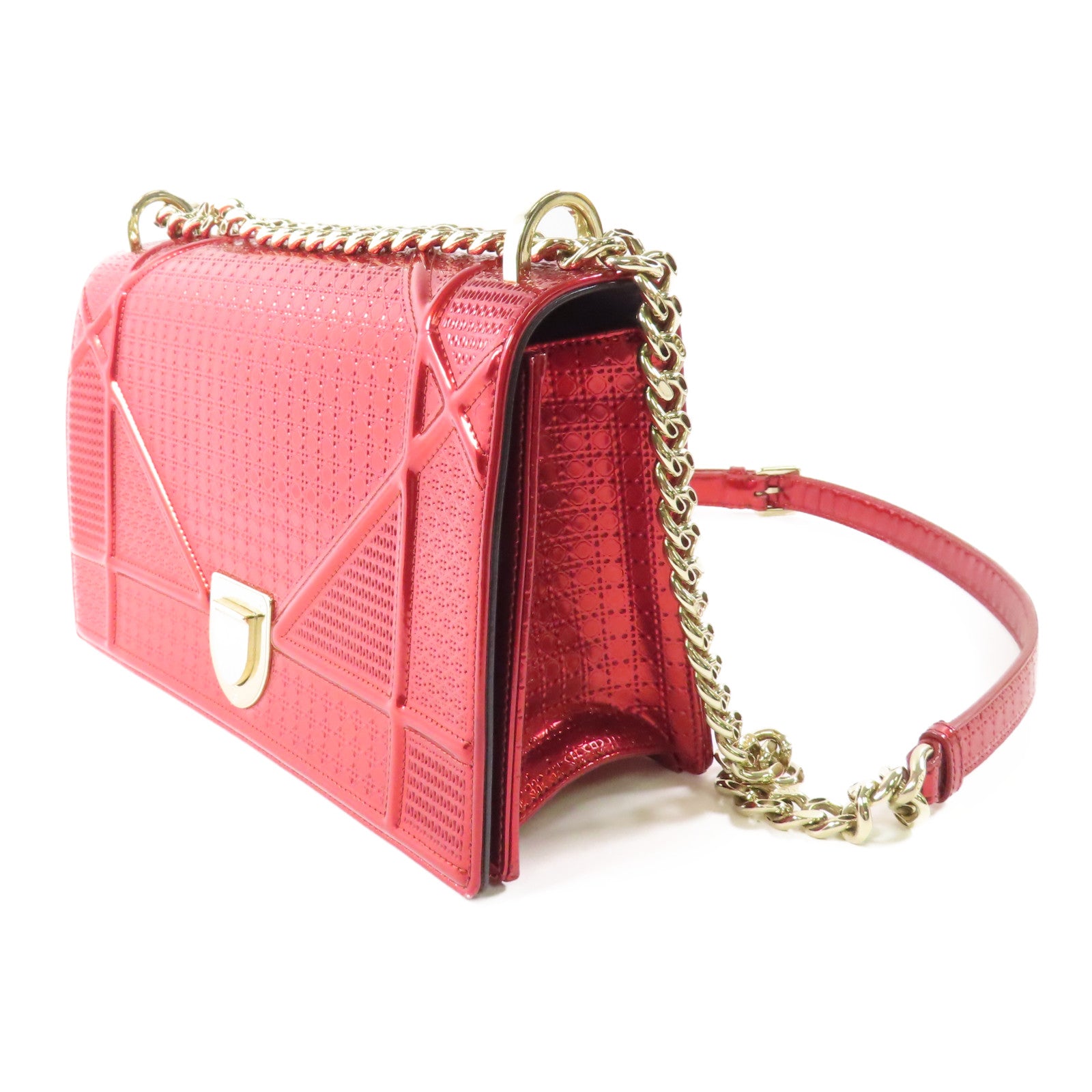 Dior 【激減優惠】牛皮皮革Diorama金扣鏈帶肩背袋