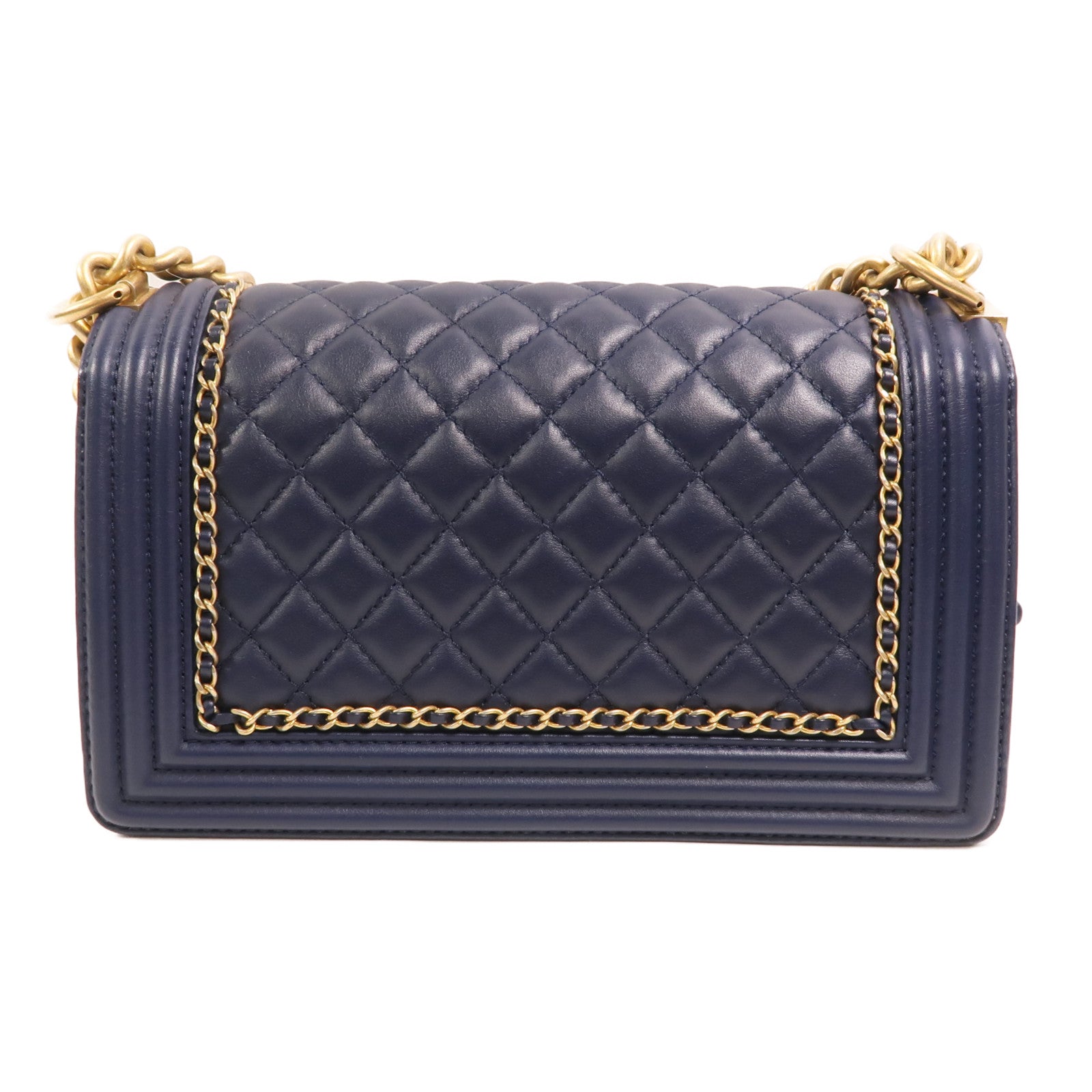 CHANEL 牛皮皮革Boy 25金扣肩背袋