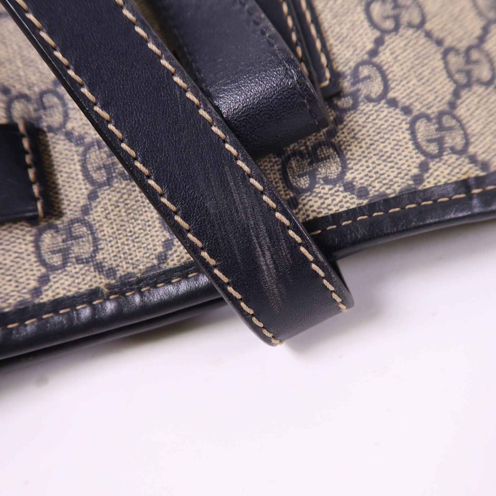 GUCCI 塗層帆布Tote Bag銀扣肩背袋