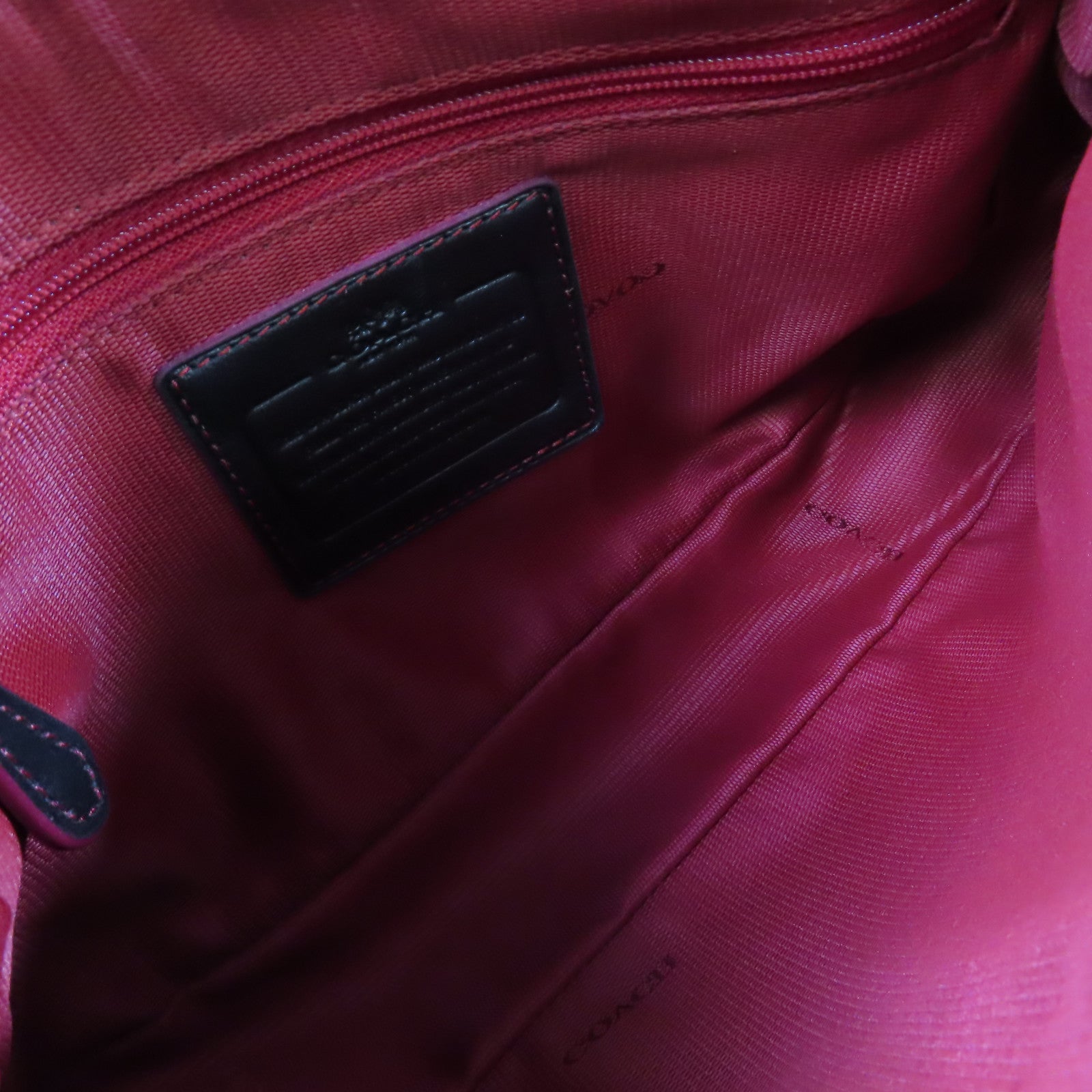 COACH 【激減優惠】塗層帆布2Way Shoulder Bag銀扣手挽肩背兩用袋啡色/酒紅色