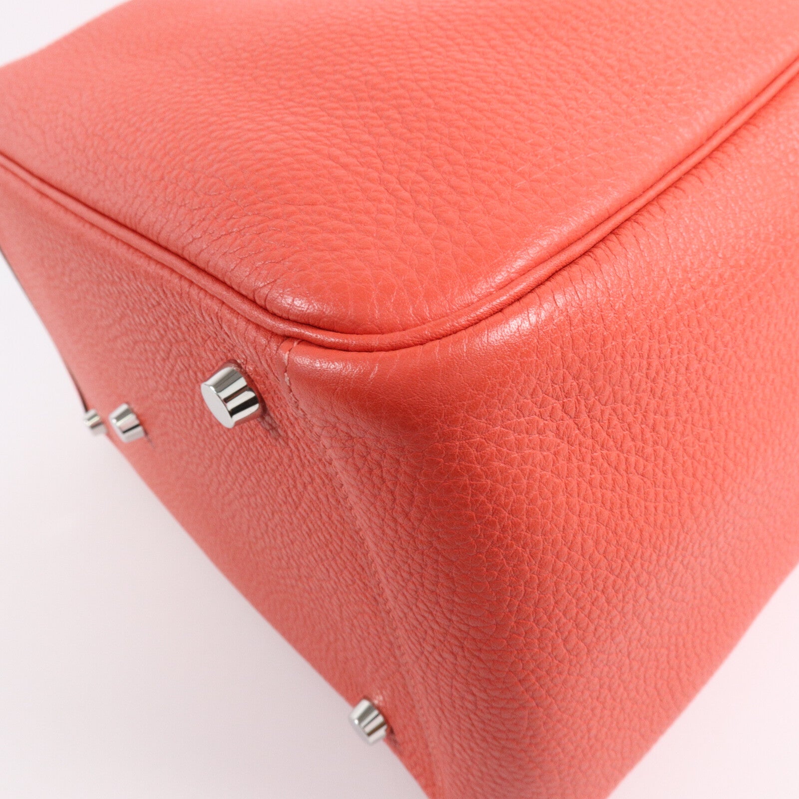 HERMES Clemence皮革Lindy 30手挽肩背兩用袋Rouge Pivoine