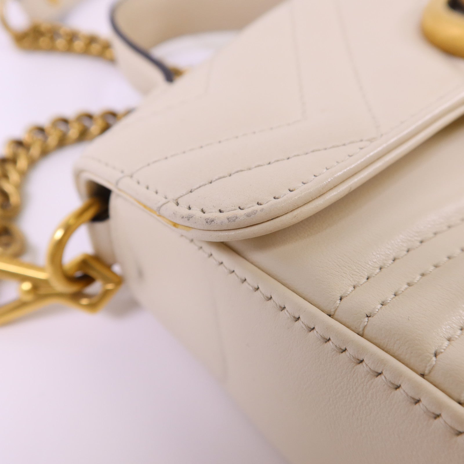 GUCCI 【激減優惠】牛皮皮革GG Marmont 2 Way Shoulder Bag金扣手挽肩背兩用袋