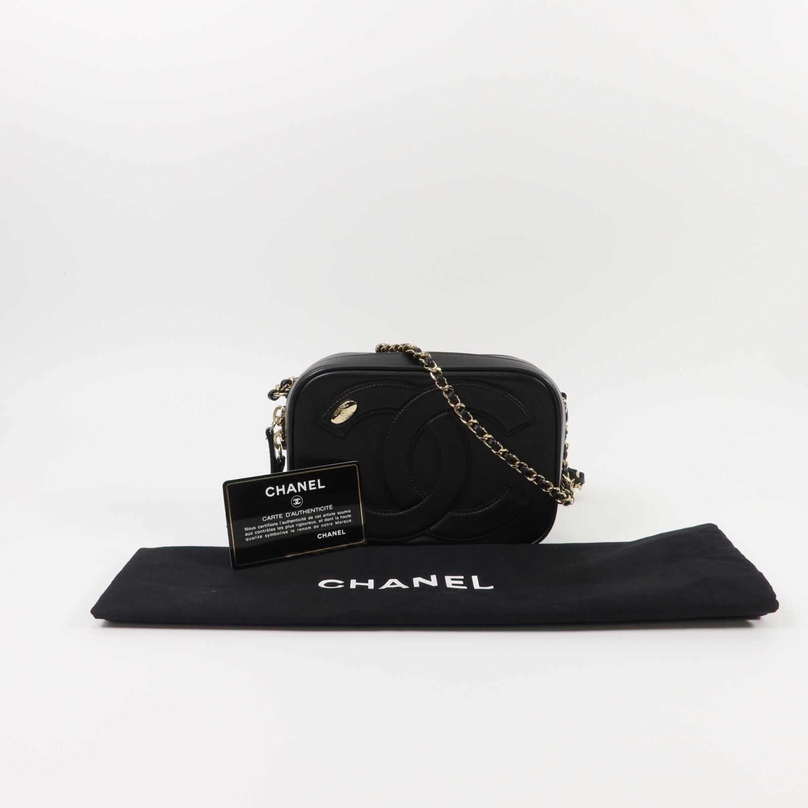 CHANEL 羊皮皮革CoCo Mark Mania鏈帶肩背袋
