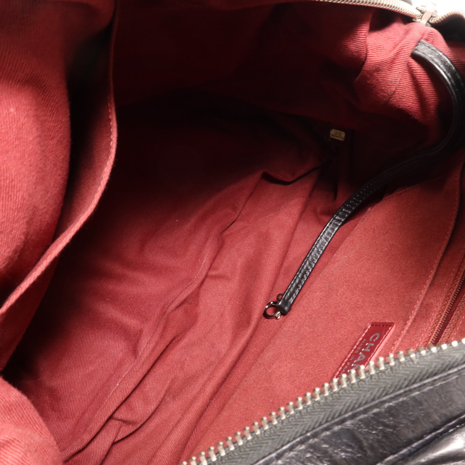 CHANEL 牛皮皮革Tote Bag銀扣肩背袋