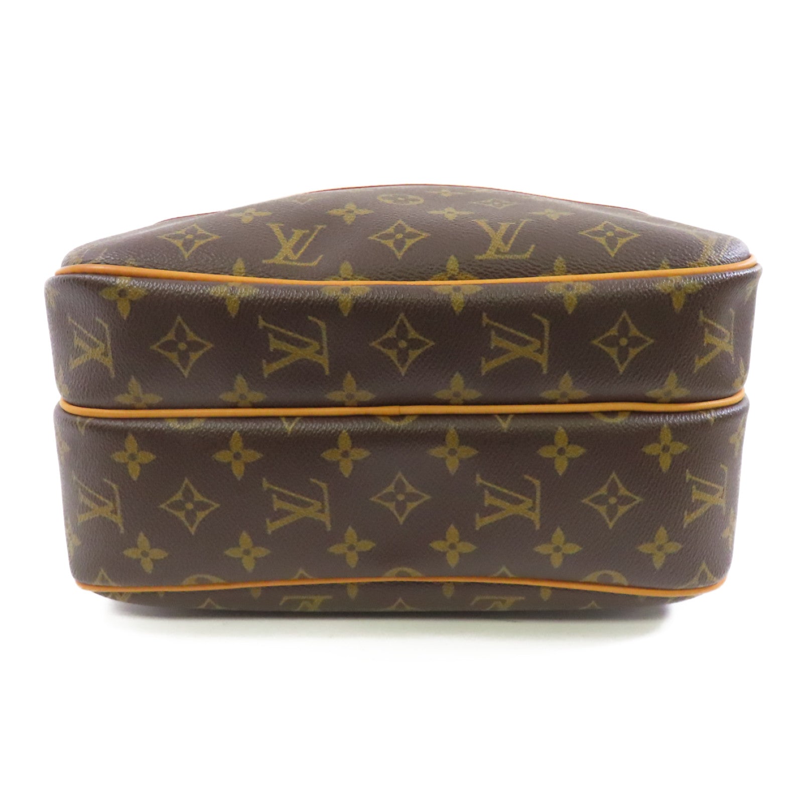 LOUIS VUITTON Monogram Reporter PM金扣肩背袋棕色