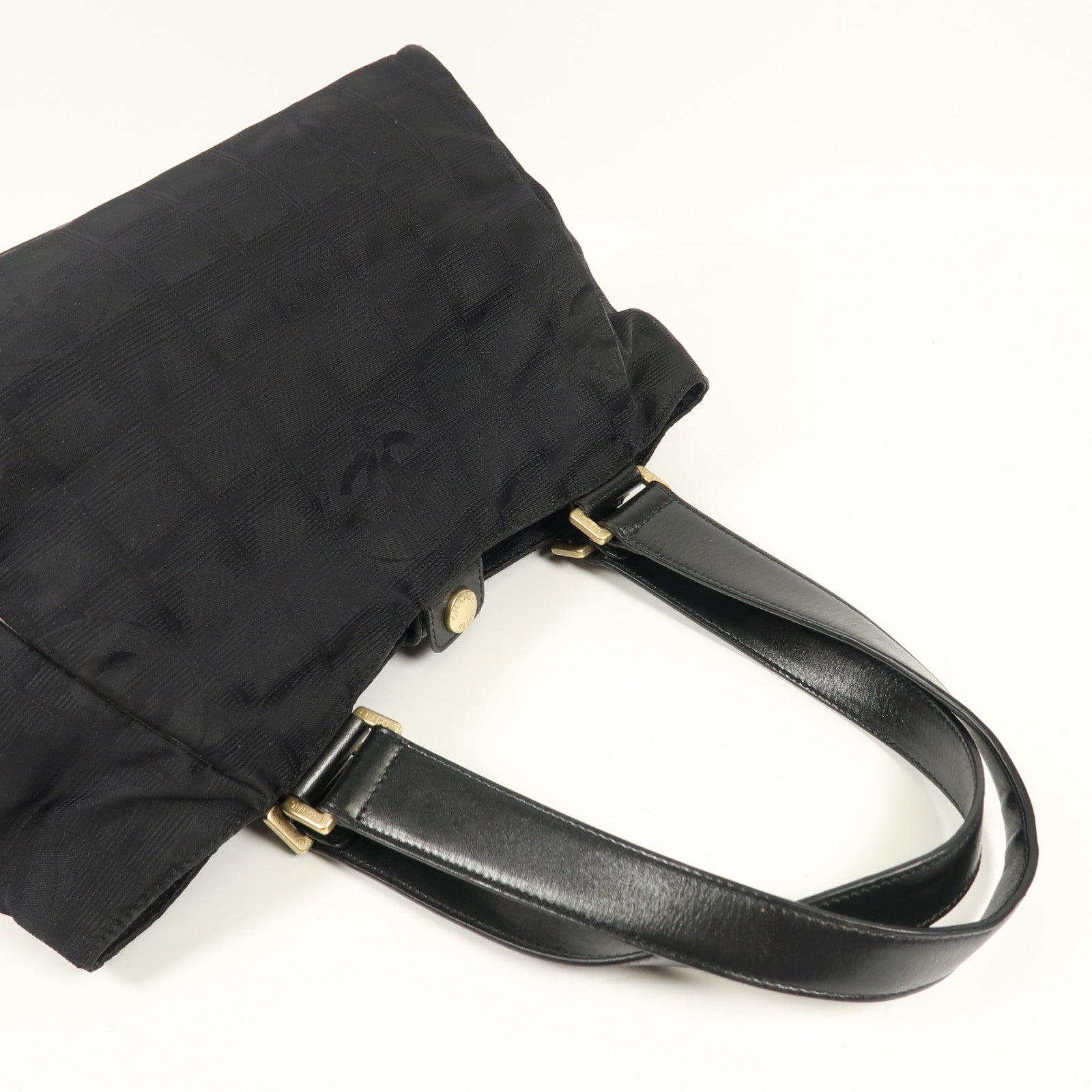 CHANEL CC GHW New Travel Line Tote Bag Nylon Black