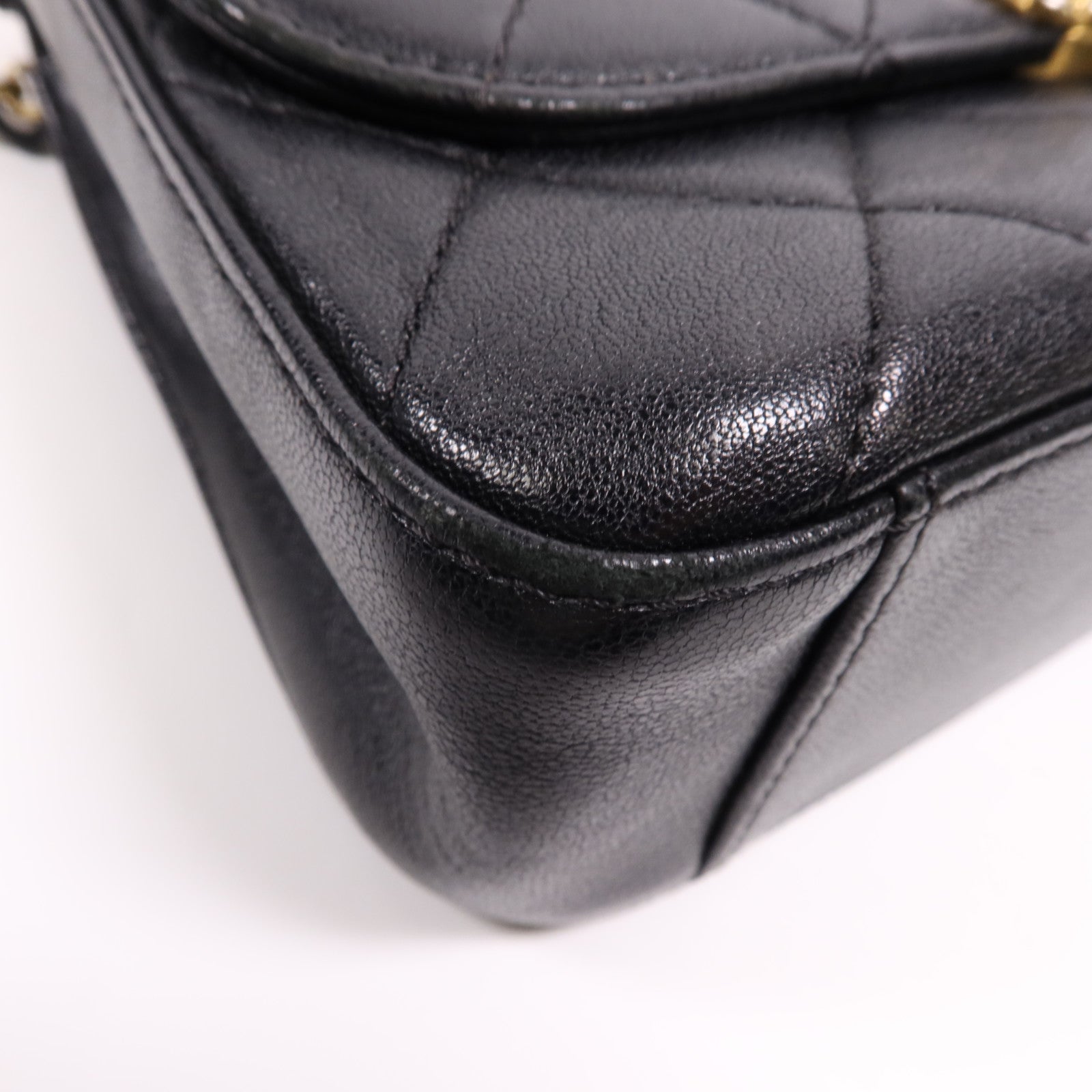 CHANEL 牛皮皮革Chain Shoulder Bag金扣鏈帶手挽肩背兩用袋