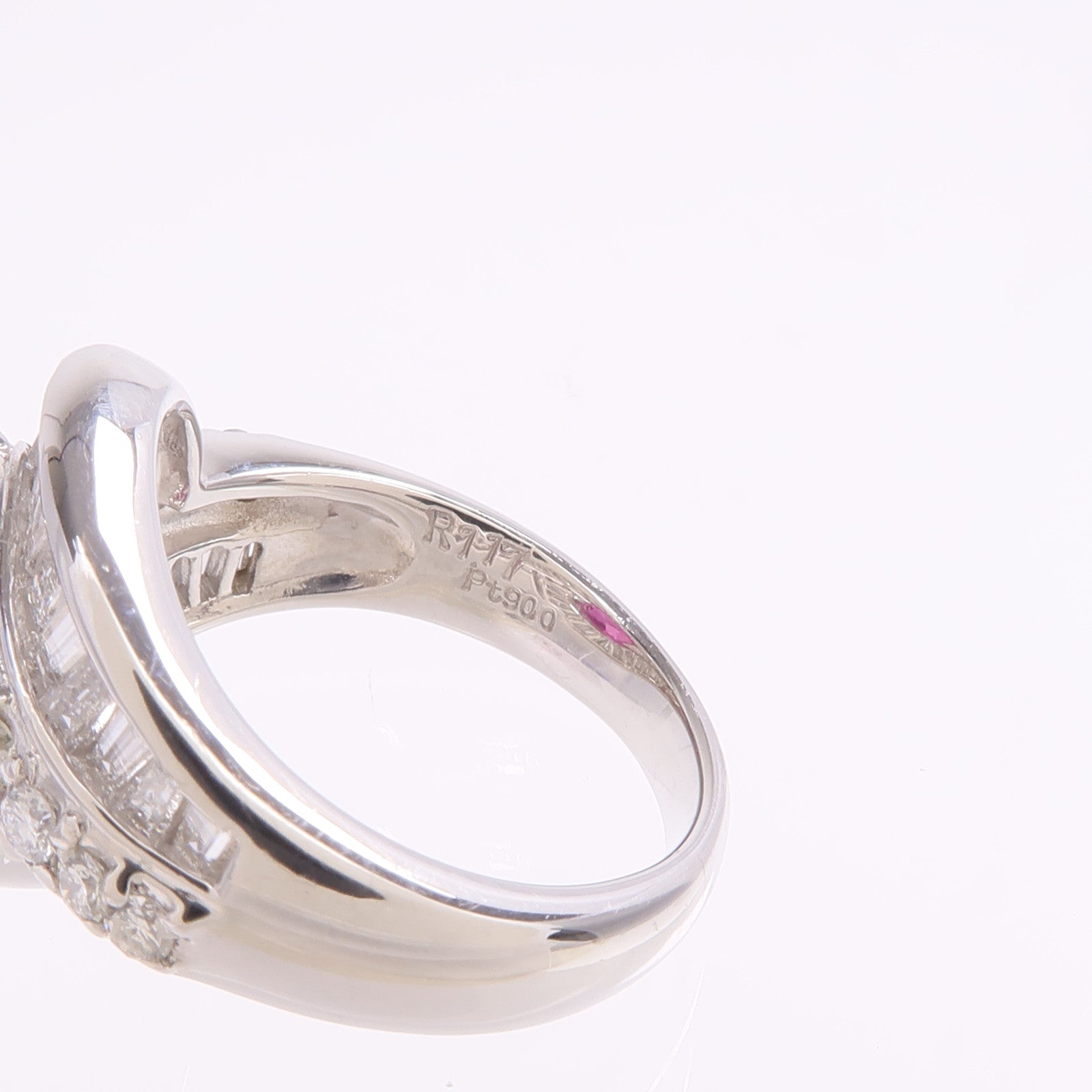 JEWELRY PT900鉑金Ruby Diamond Ring紅寶石/鑽石戒指US#4.75
