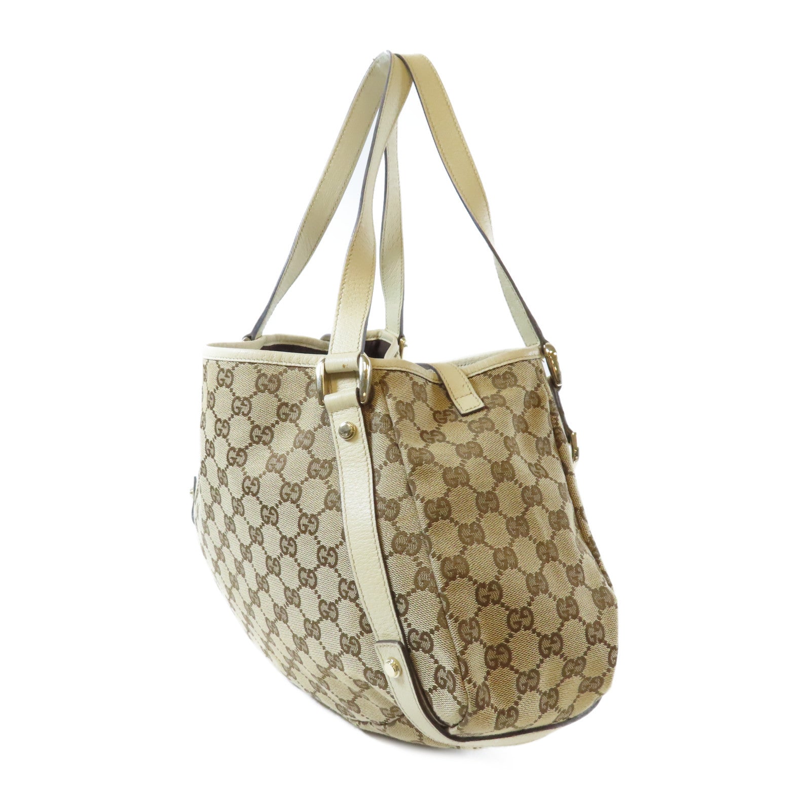 GUCCI 【激減優惠】帆布Abbey Shoulder Bag金扣肩背袋米色