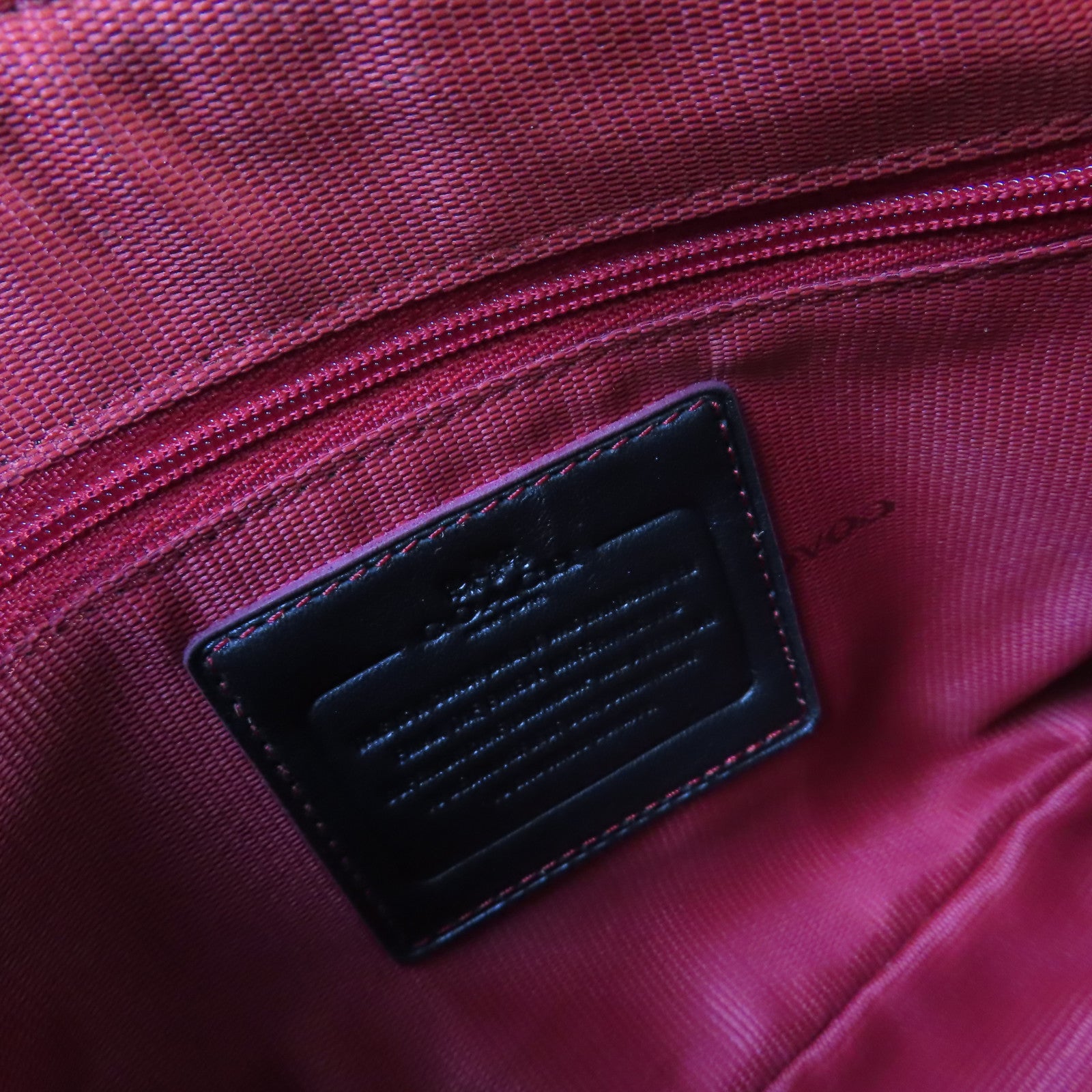 COACH 塗層帆布2Way Shoulder Bag銀扣手挽肩背兩用袋啡色/酒紅色