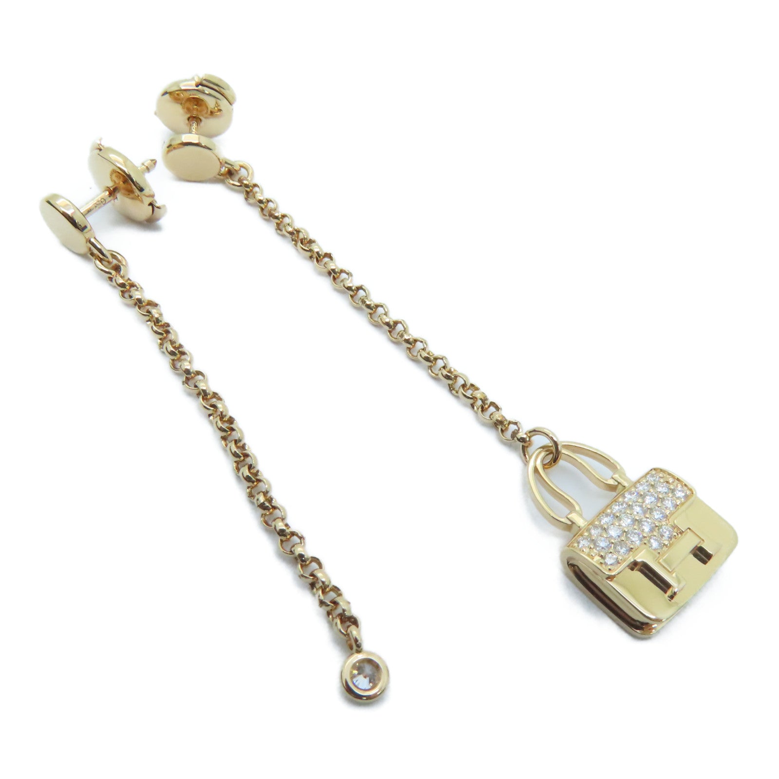 HERMES 18K rose gold Amulettes Constance Earrings earrings