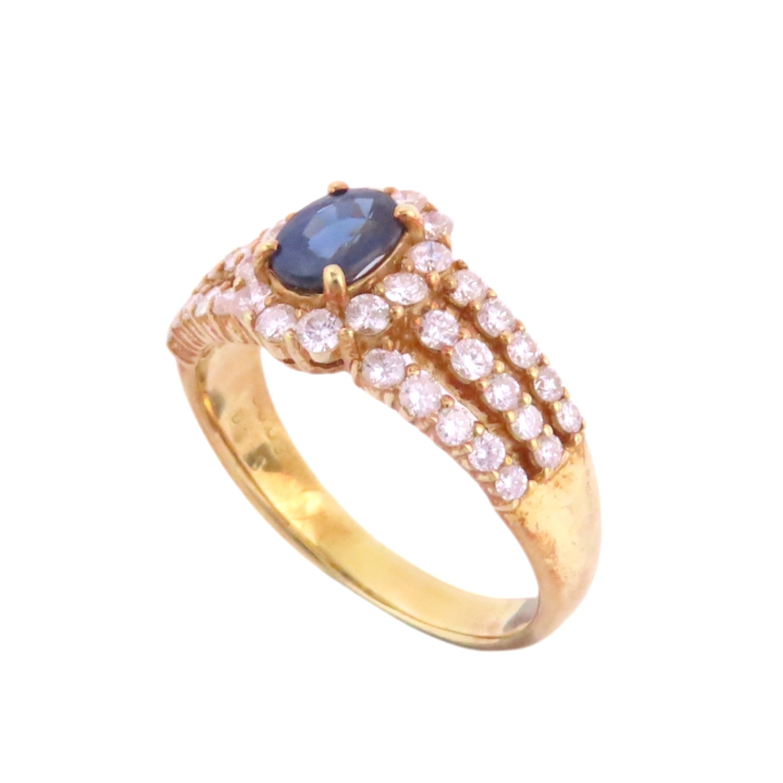 JEWELRY 【激減優惠】18K黃金/藍寶石/鑽石Sapphire Diamond Ring戒指US#6