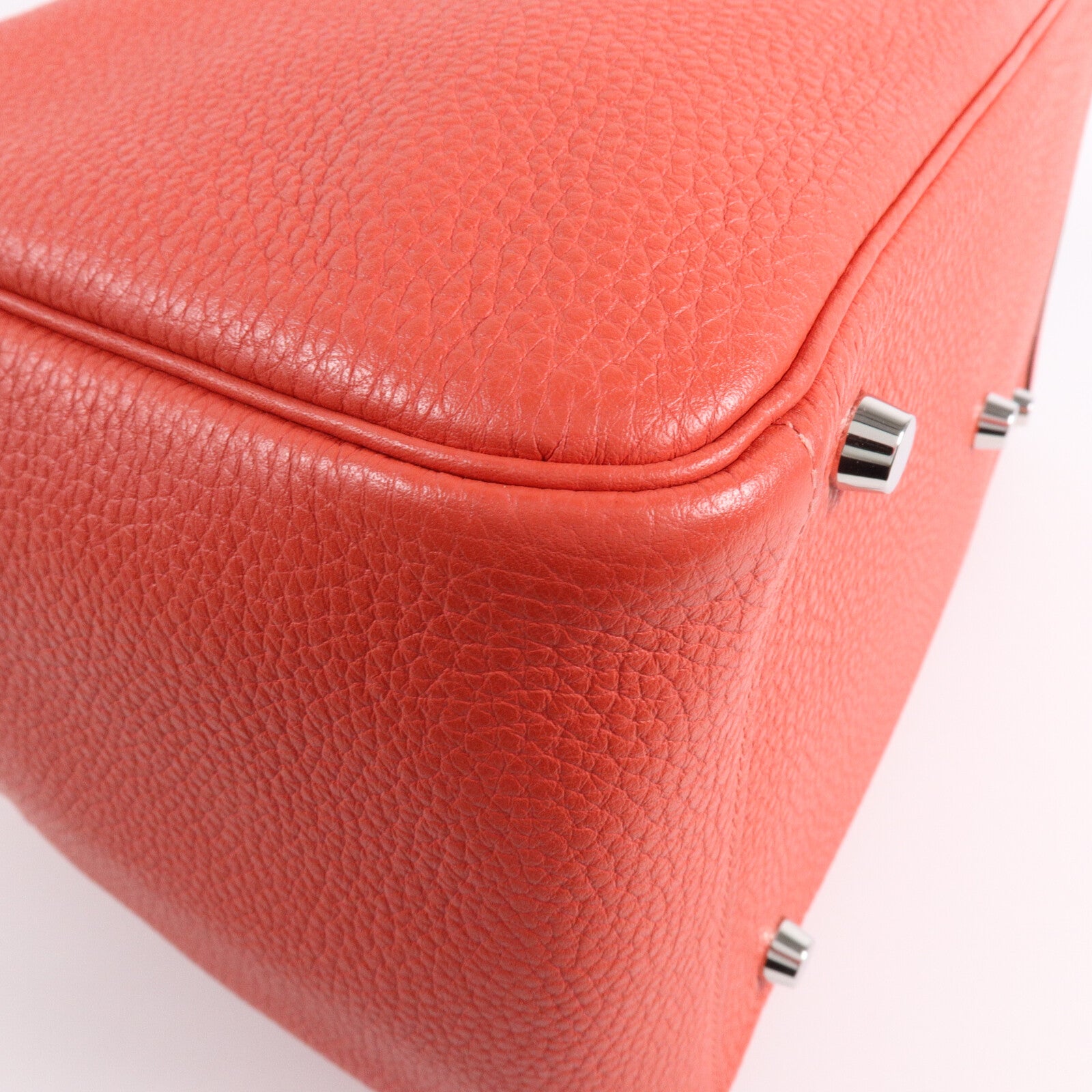 HERMES Clemence皮革Lindy 30手挽肩背兩用袋Rouge Pivoine