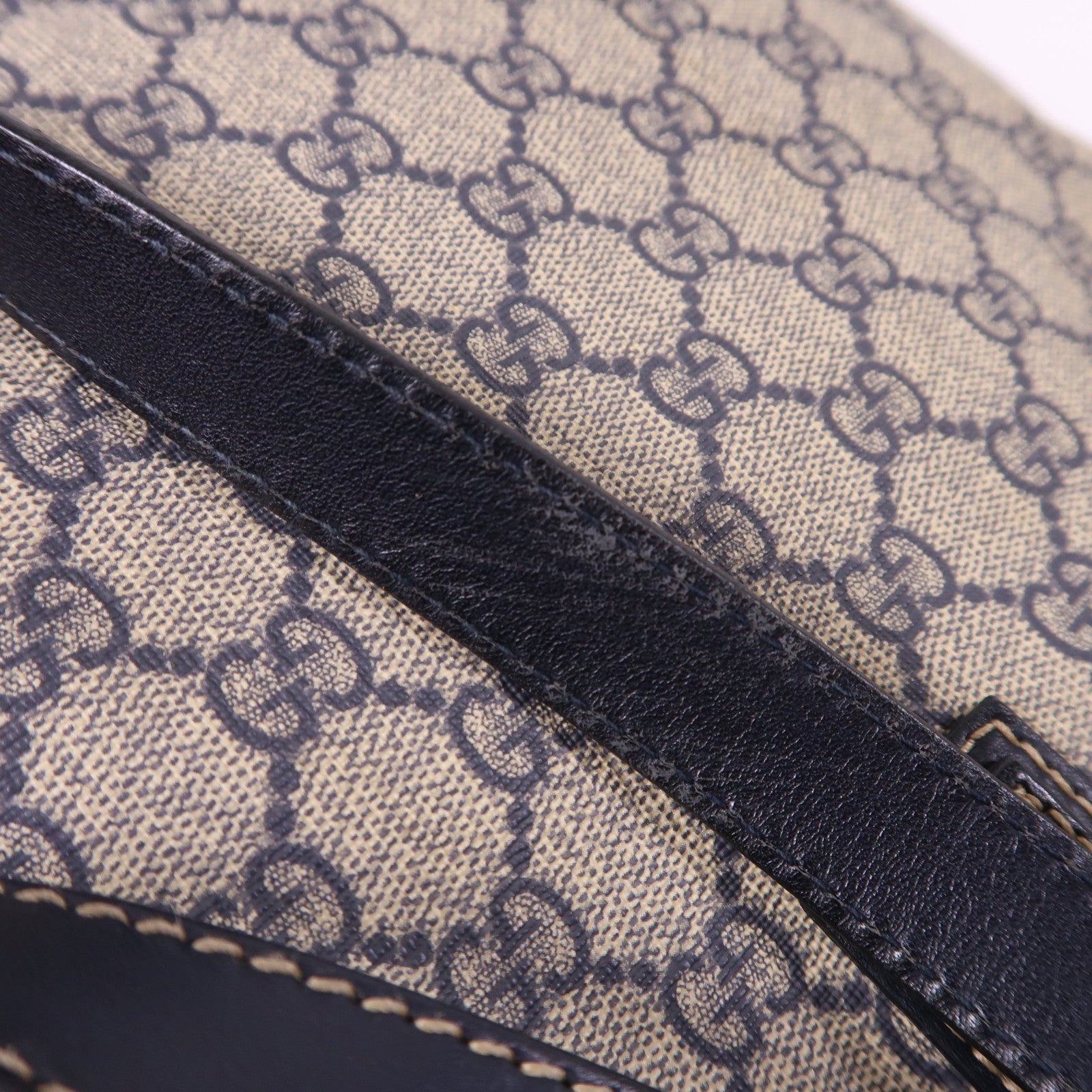 GUCCI 塗層帆布Tote Bag銀扣肩背袋