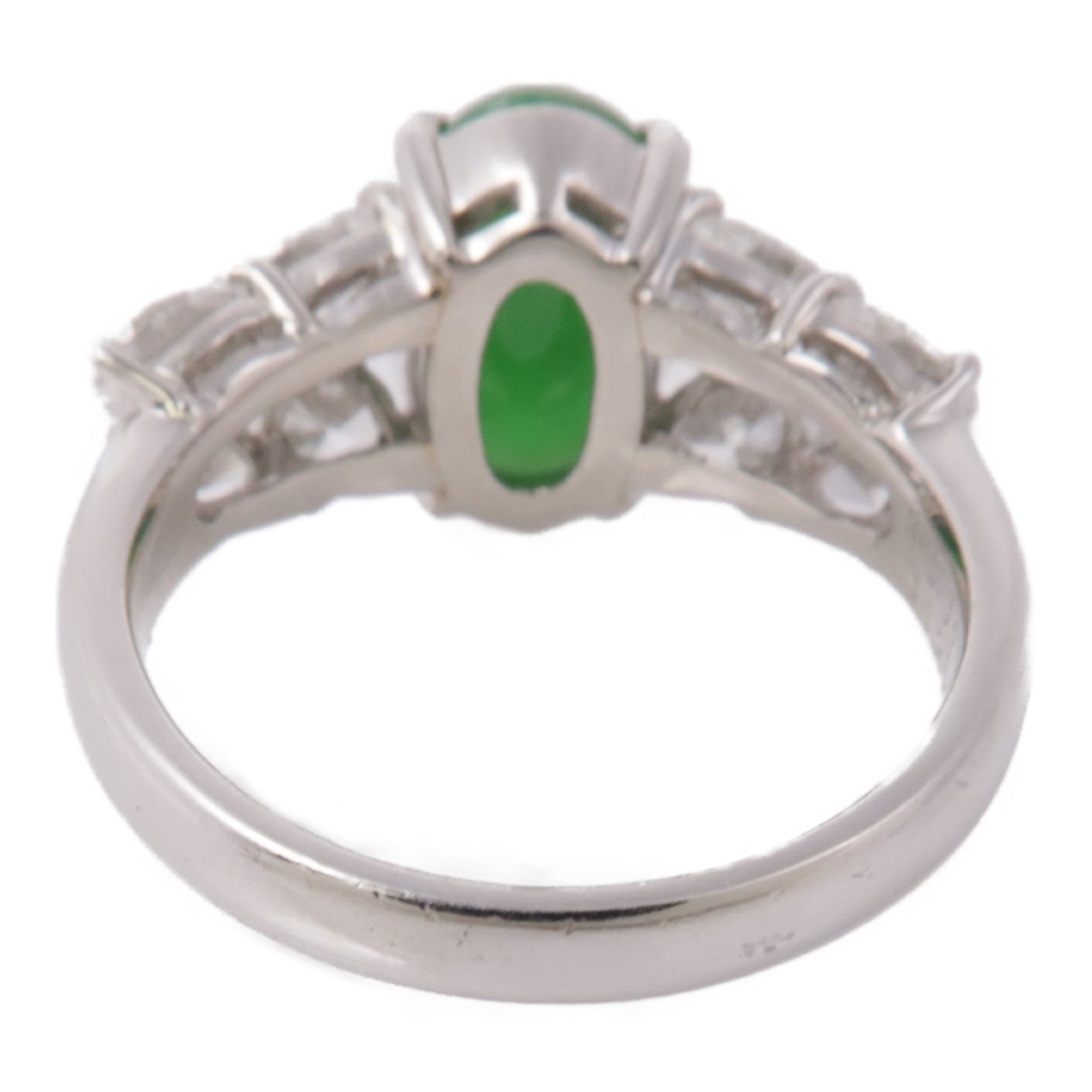 JEWELRY PT900鉑金Jade Diamond Ring翡翠/鑽石戒指US#6.5